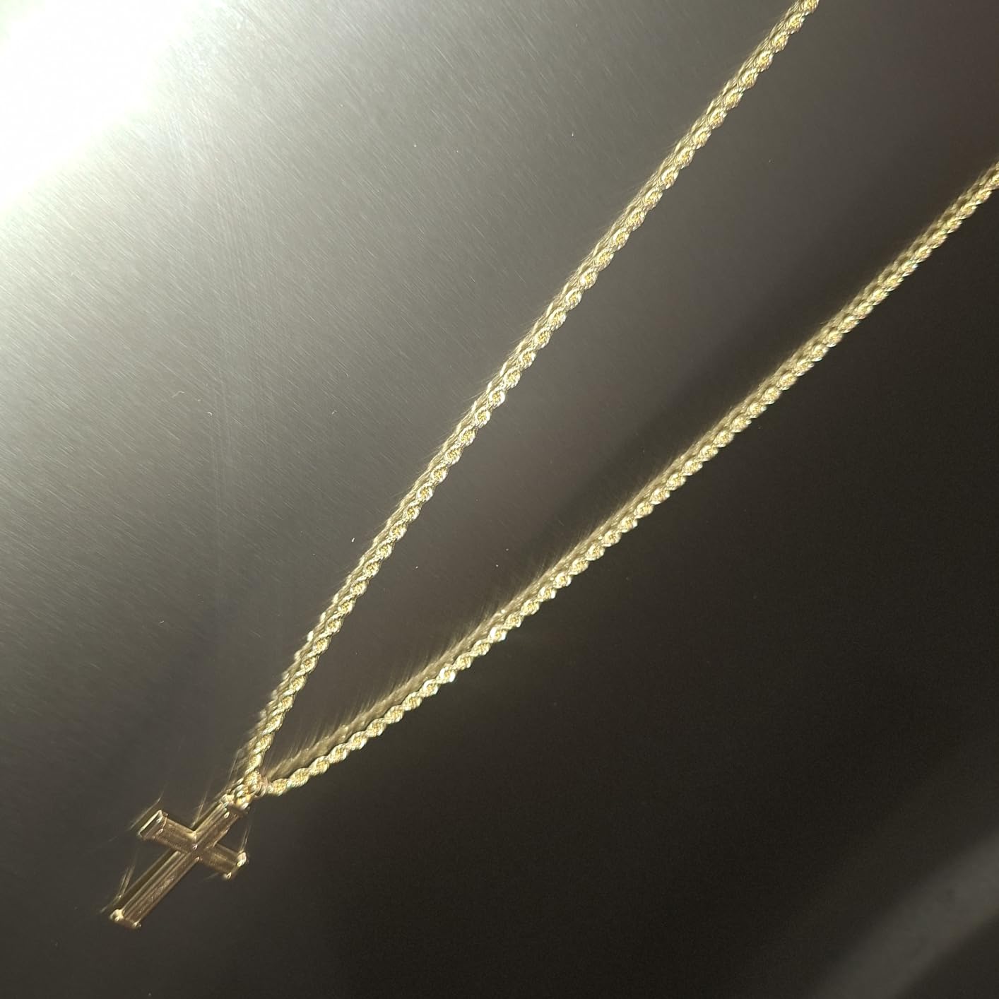 Nuragold 14k Real Yellow Gold 3mm Solid Rope Chain Diamond Cut Necklace (16