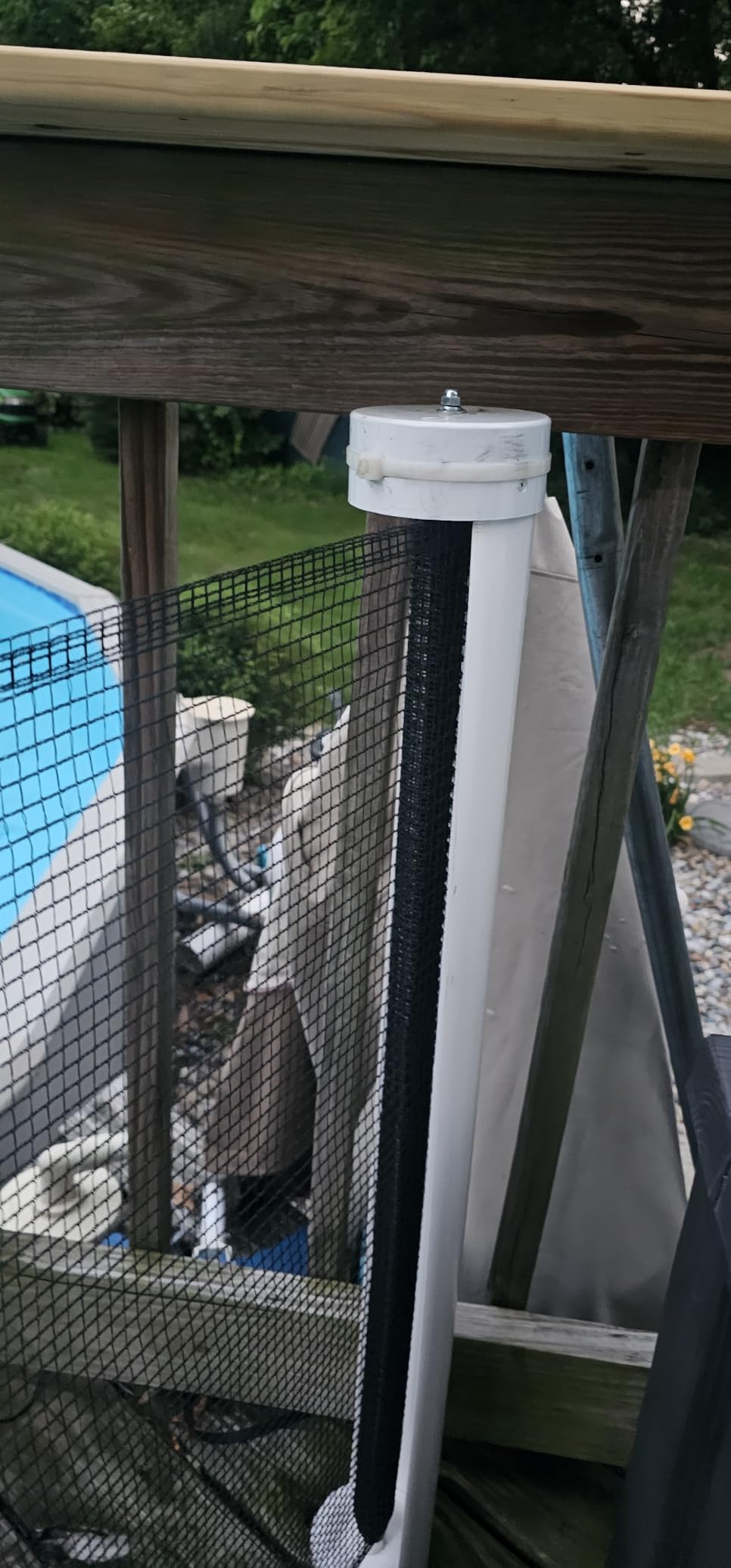 Kidkusion Retractable Driveway Guard | Adjustable Up to 25 Ft. | Visual Boundary for Playtime Safety | Black | Made in USA customer photo 1