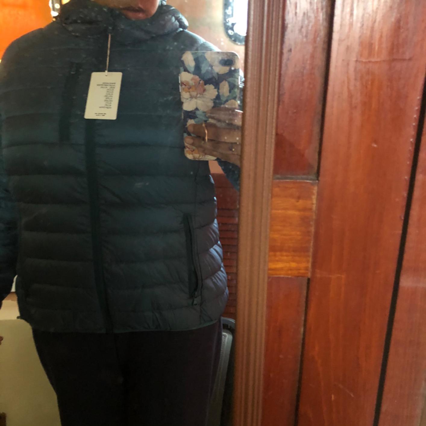 Women's Packable Down Jacket Lightweight Puffer Jacket Hooded Winter Coat customer photo 1