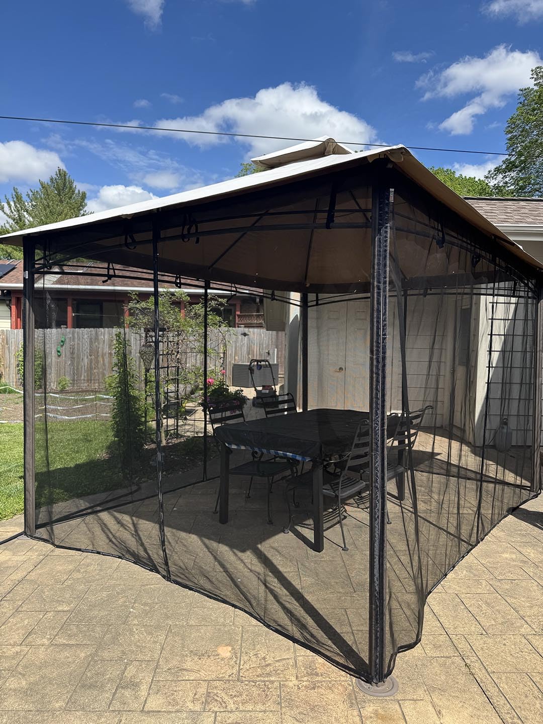 Garage Door Screen for 2 Car, 16x7 ft Magnetic Closure Fiberglass Mesh Net | Easy Install, Pass-Through for Kids and Pets, Keep Annoying Animals Out Garage Screen Door for Garage, Patio, Porch, Home Gym customer photo 1