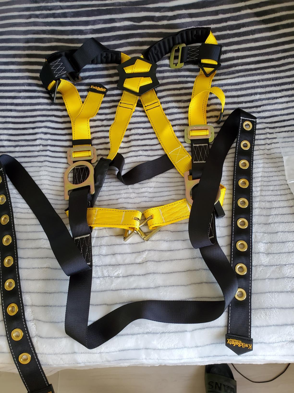 KwikSafety - Charlotte, NC - SUPERCELL Safety Harness [3 D-RINGS] Full Body Safety Harness Fall Protection Kit ANSI OSHA customer photo 2
