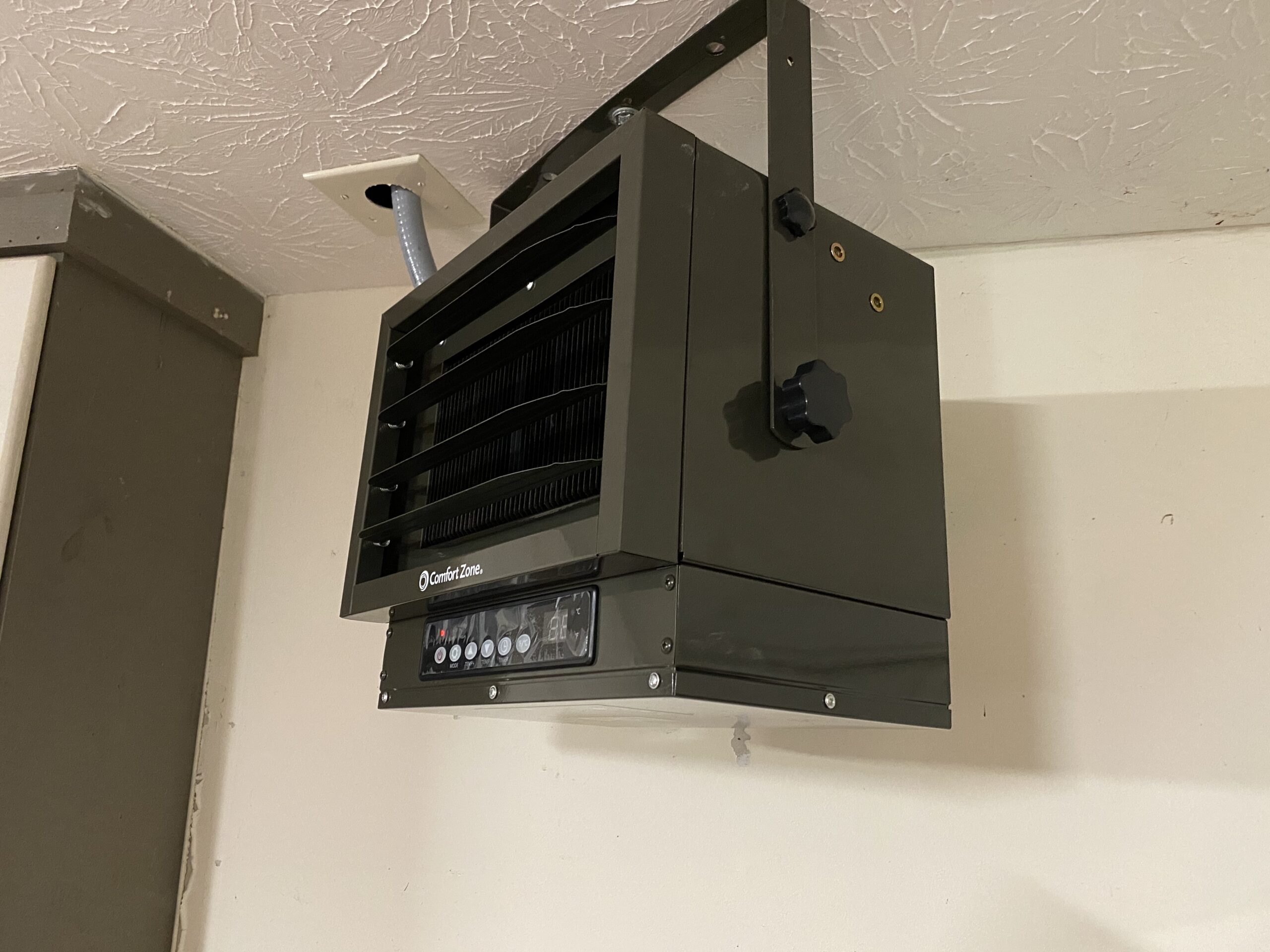 Comfort Zone Hard-Wired Ceiling Mount Garage Space Heater with Remote, 7,500 Watt, 240 Volt, Fan-Forced, Overheat Protection, Digital Thermostat, 12-Hour Timer, Ideal for Garage & Workshop, CZ230ER customer photo 1