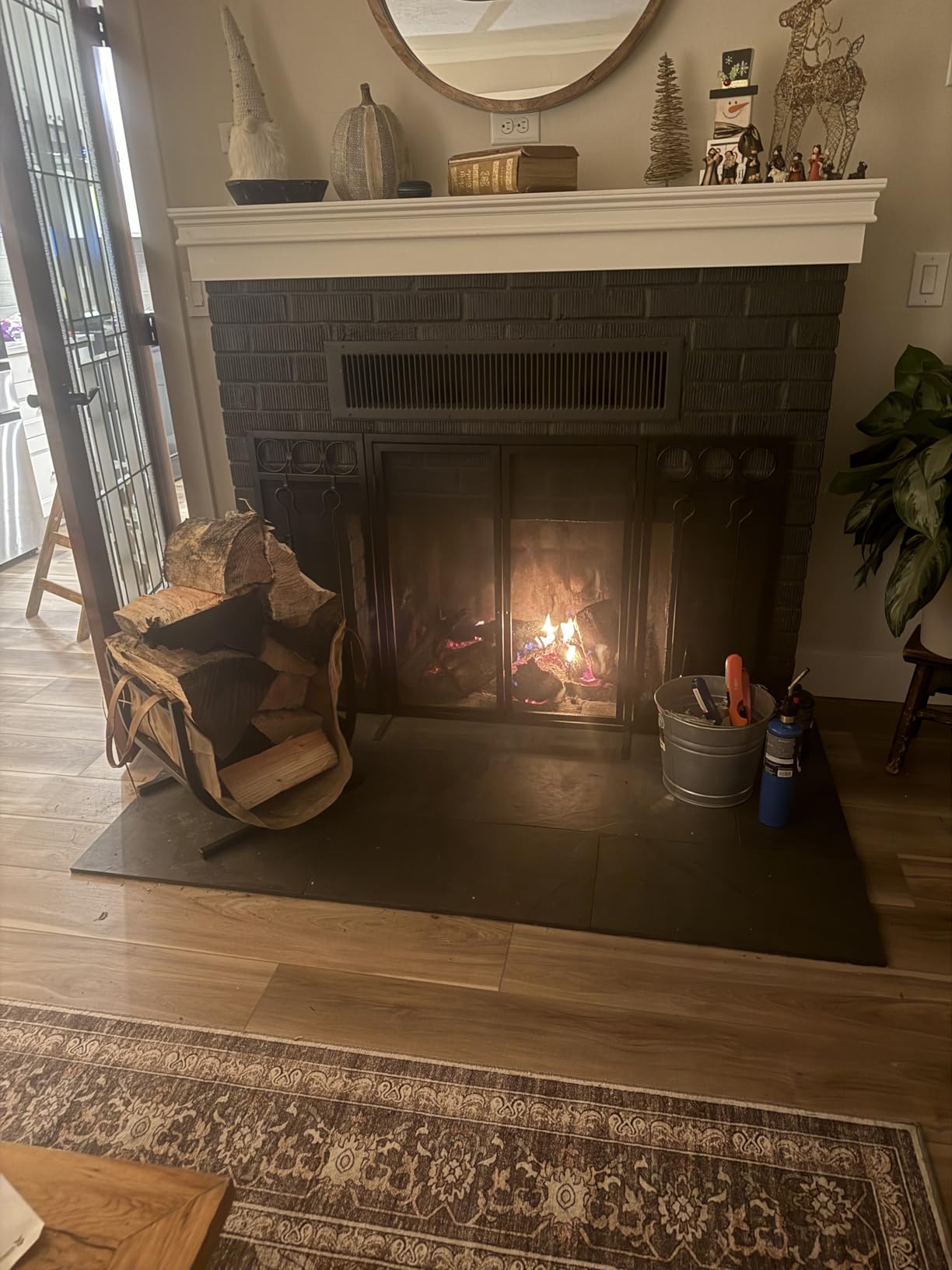 VIVOHOME 3ft Heavy Duty Indoor Outdoor Firewood Storage Log Rack with Kindling Holder customer photo 1
