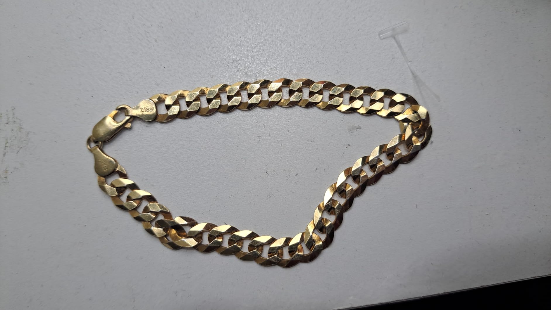 Italian 18K Gold Plated 925 Sterling Silver 7mm Diamond-Cut Cuban Link Curb Chain Bracelet for Men Women, 925 Made in Italy customer photo 2