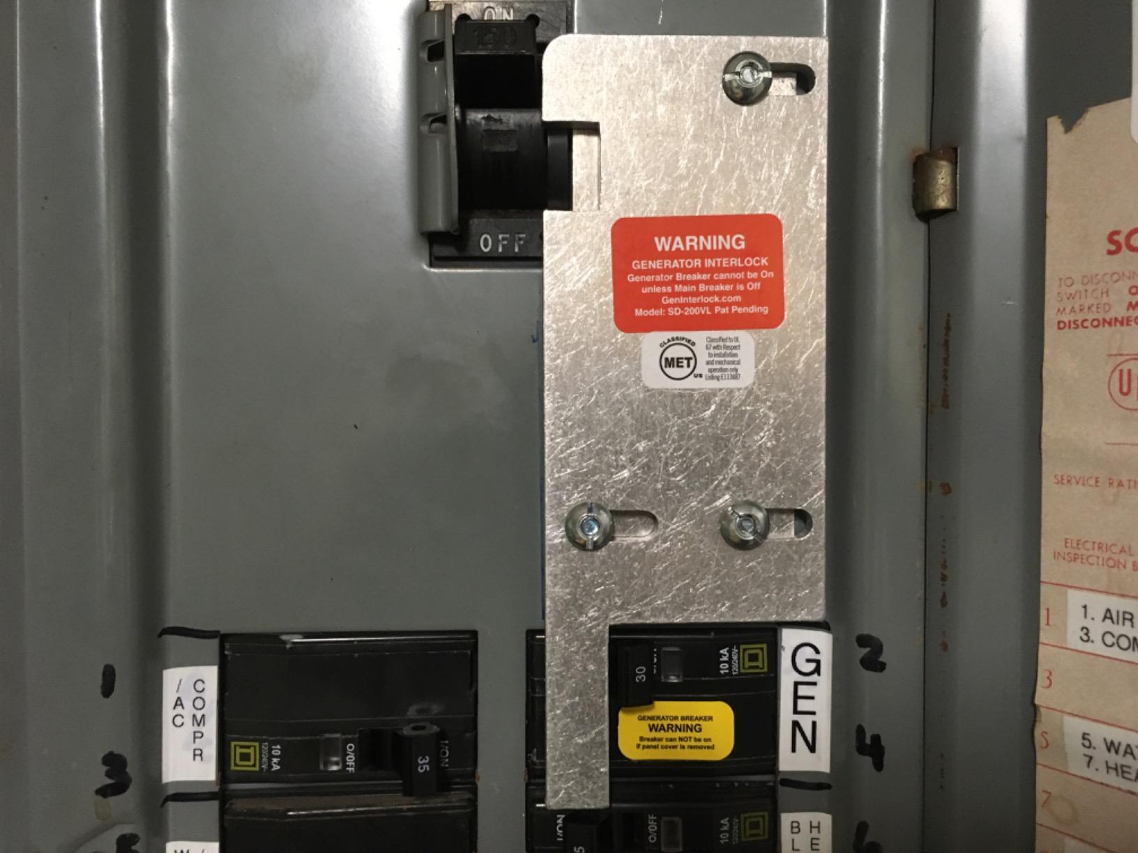 GenInterlock SD-200VL Square D Generator Interlock Kit for Vertical Main 150 or 200 amp breaker customer photo 1
