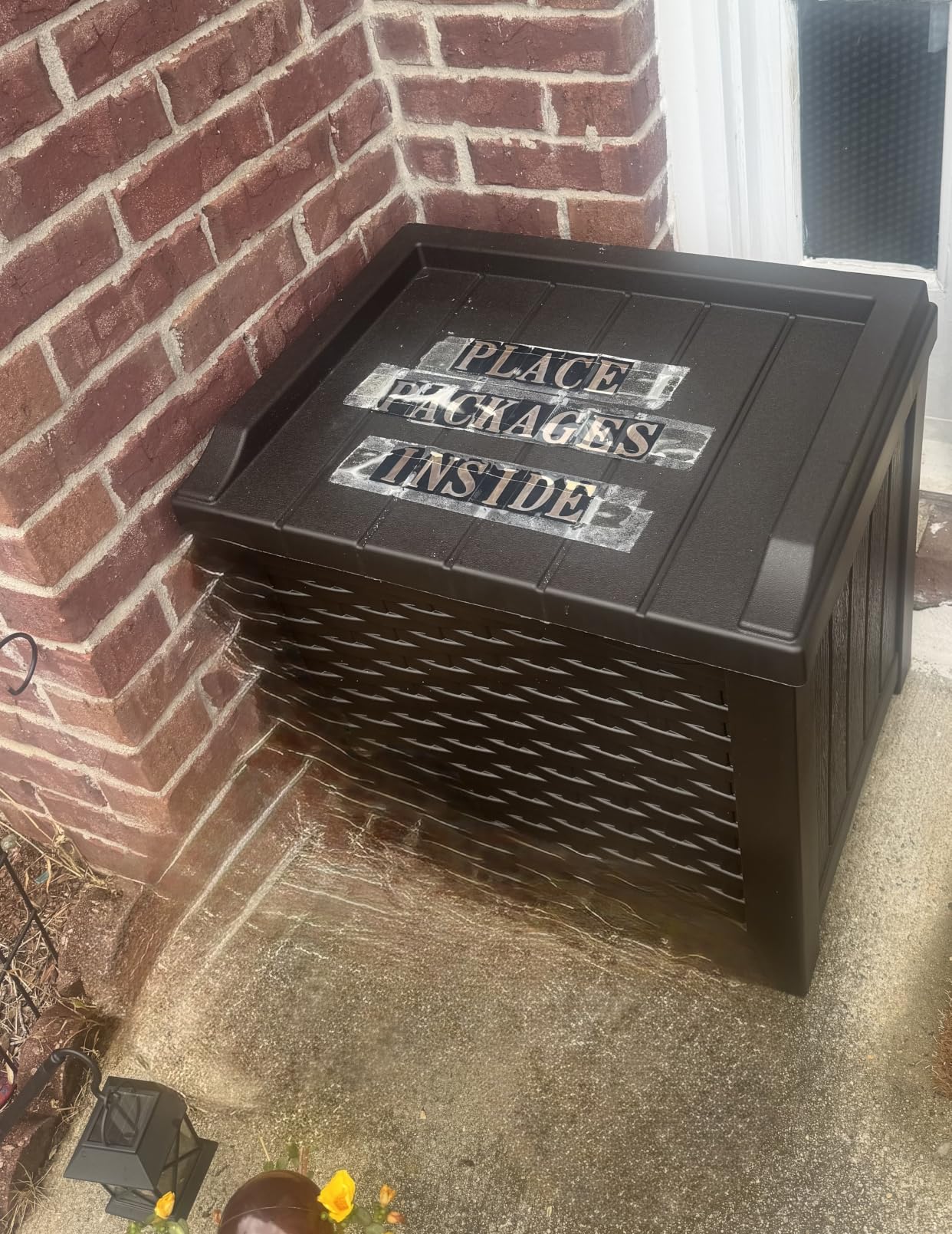 Suncast Outdoor Deck Box - 22 Gallon Java Resin Outdoor Storage Box, Weatherproof Patio Storage Bin Container for Seating & Organizing Cushions, Tools & Towels for Pool, Yard, & Garden customer photo 1