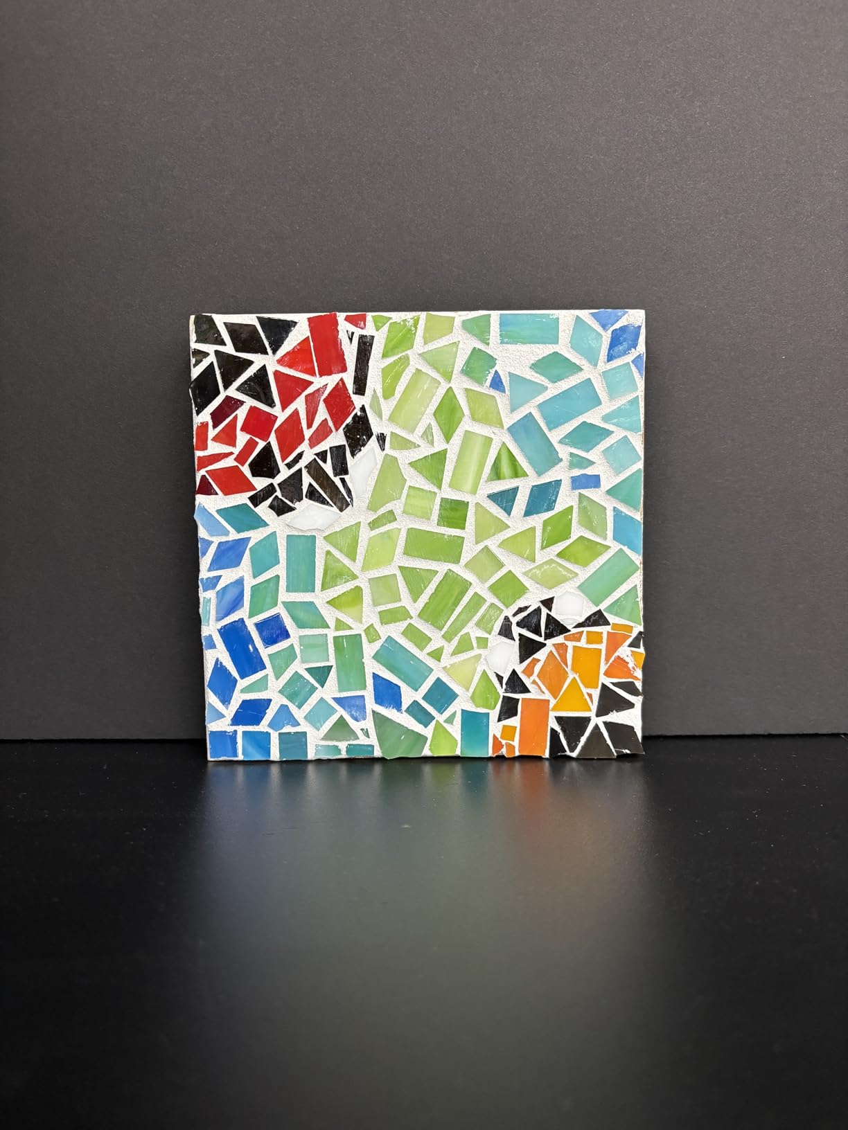Lanyani 1050 Pieces Mixed Shapes Glass Mosaic Tiles for Crafts, Colorful Stained Glass Pieces for Mosaic Projects customer photo 1