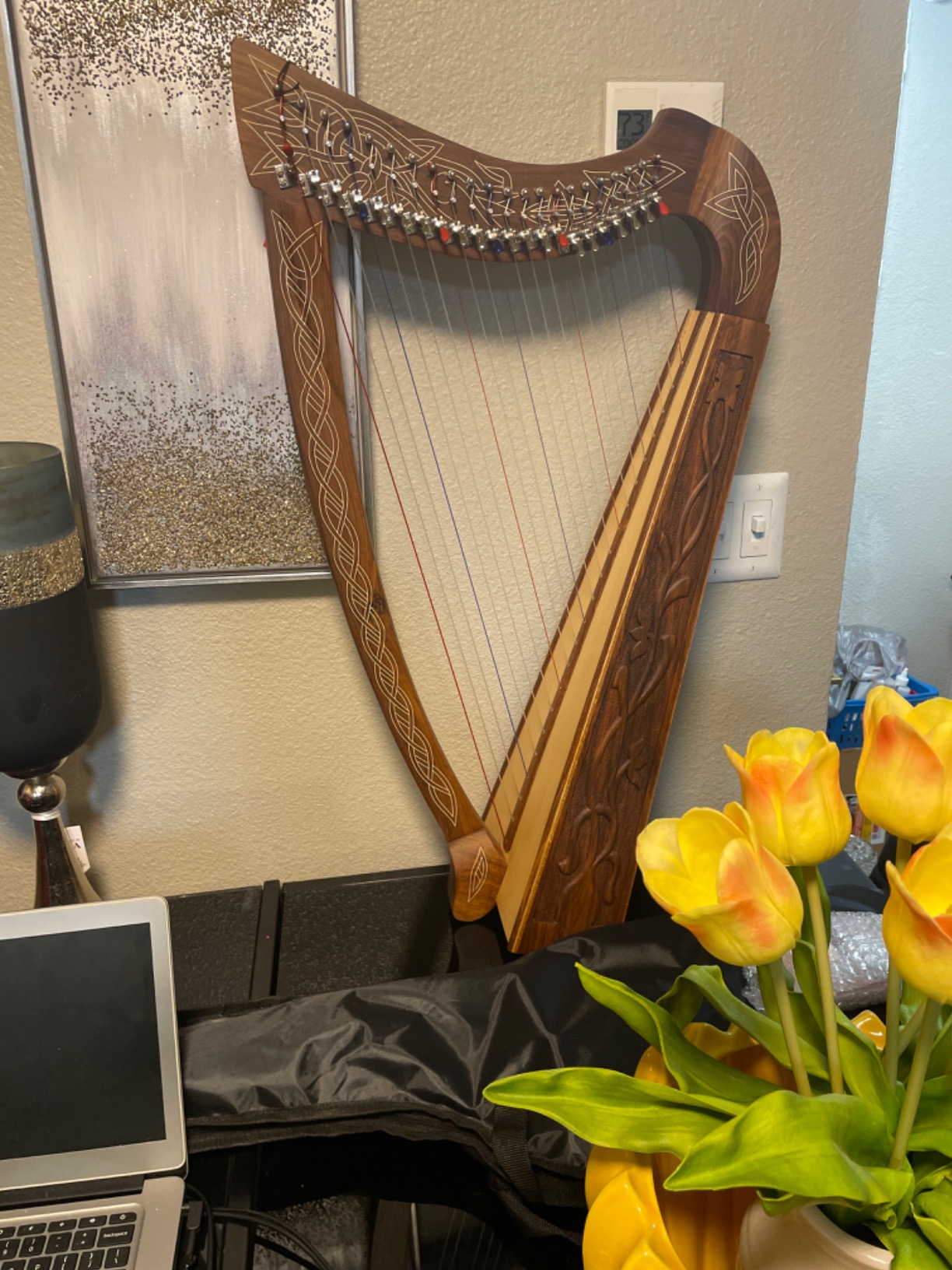 Heather Harp w/Full Chelby Levers - Vine Engraved customer photo 2