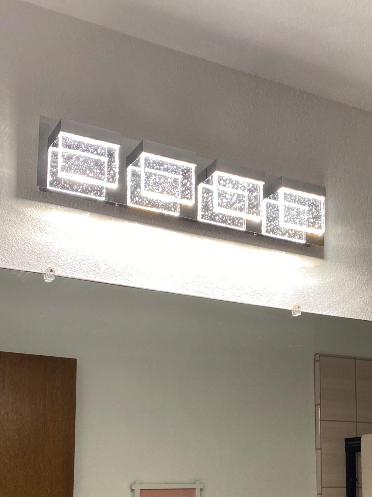 artika Bubble Cube 23W LED Modern Vanity Light Fixture, Chrome Finish, 1500 Lumens 3000 Kelvin customer photo 1