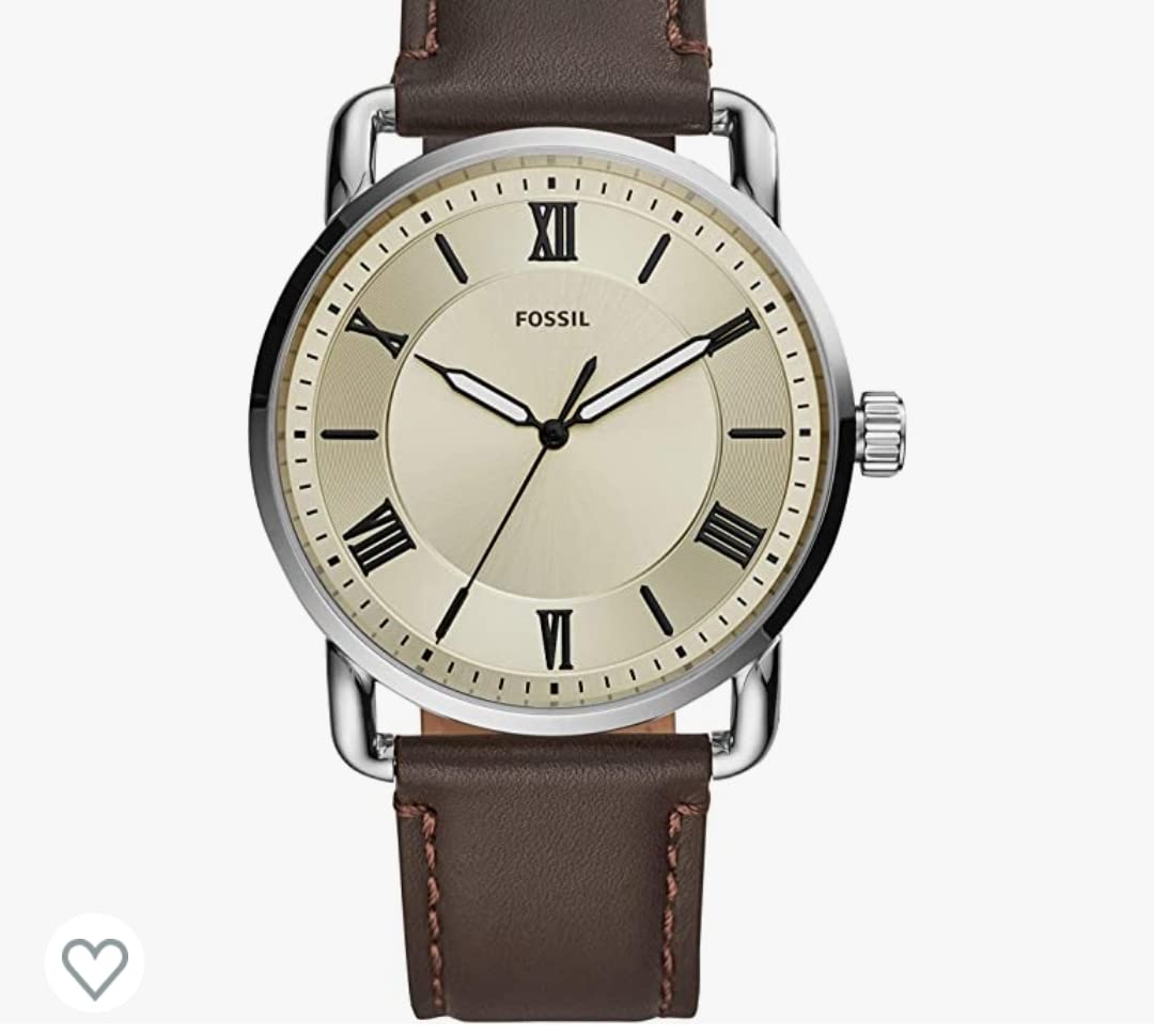 Men's Copeland Quartz Stainless Steel and Leather Three-Hand Watch for Men customer photo 1