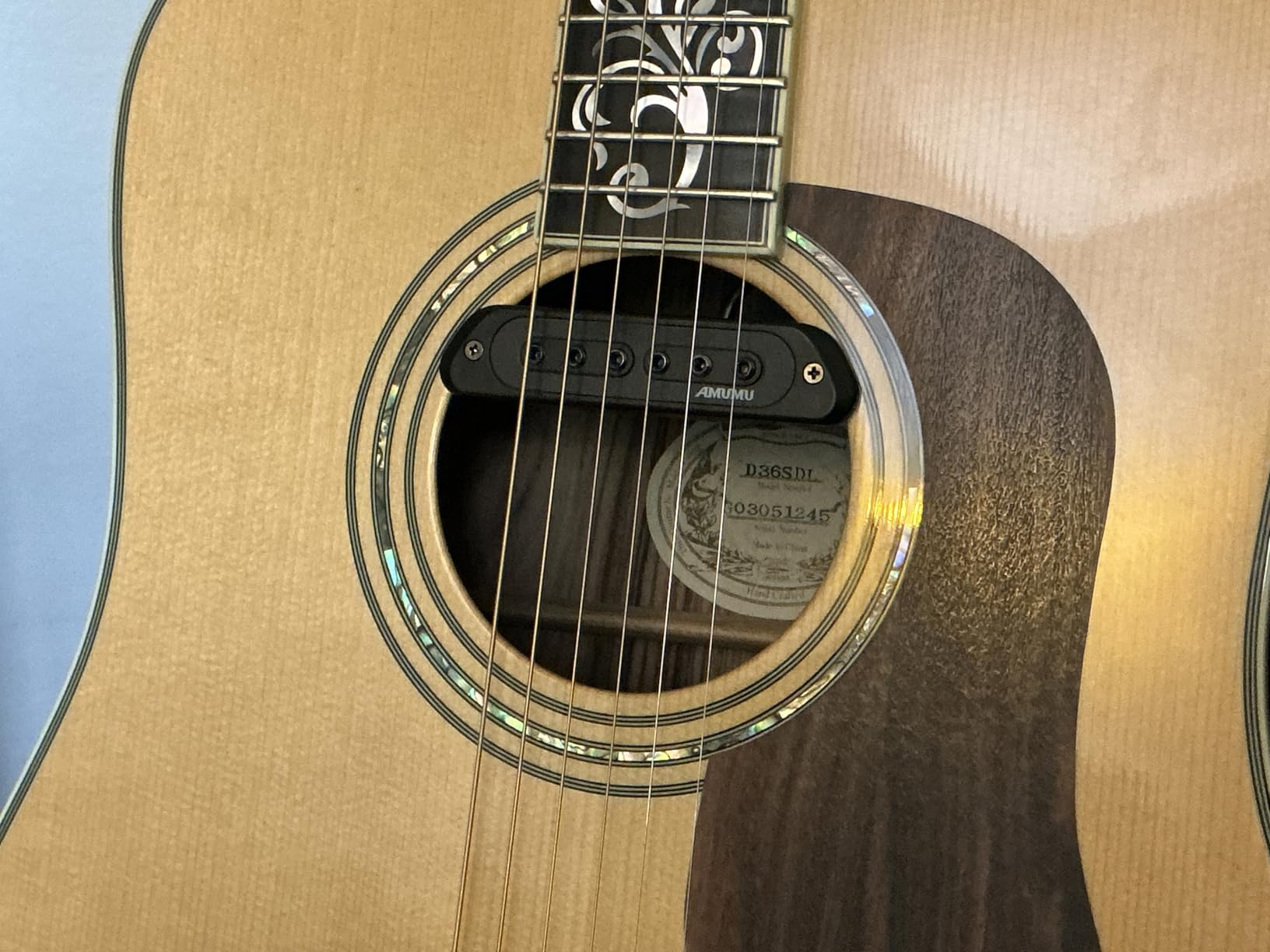 AMUMU SP60 Acoustic Guitar Pickup Humbucker Magnetic Passive Soundhole Pickup for Acoustic Guitar Black customer photo 2
