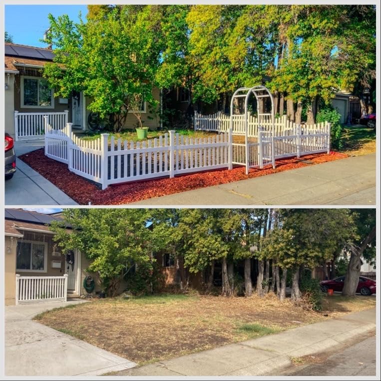 WamBam All American Scalloped Picket Fence, White Vinyl DIY No Dig Kit | 3.5ftH x 6ftW, 1 Panel + 1 Post, ZP19041 customer photo 2