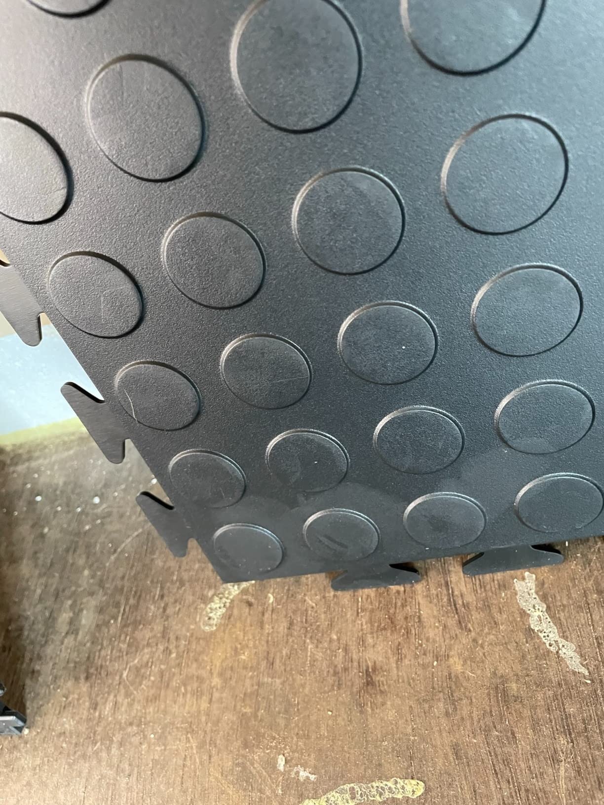 FlooringInc's 4.5mm Flex Nitro Hidden Interlocking Garage Floor Tiles, Flexible PVC Garage Tiles Flooring for a Stronger & Safer Garage, Workshop or Shed, Coin, Black, 8 Tiles (20.5
