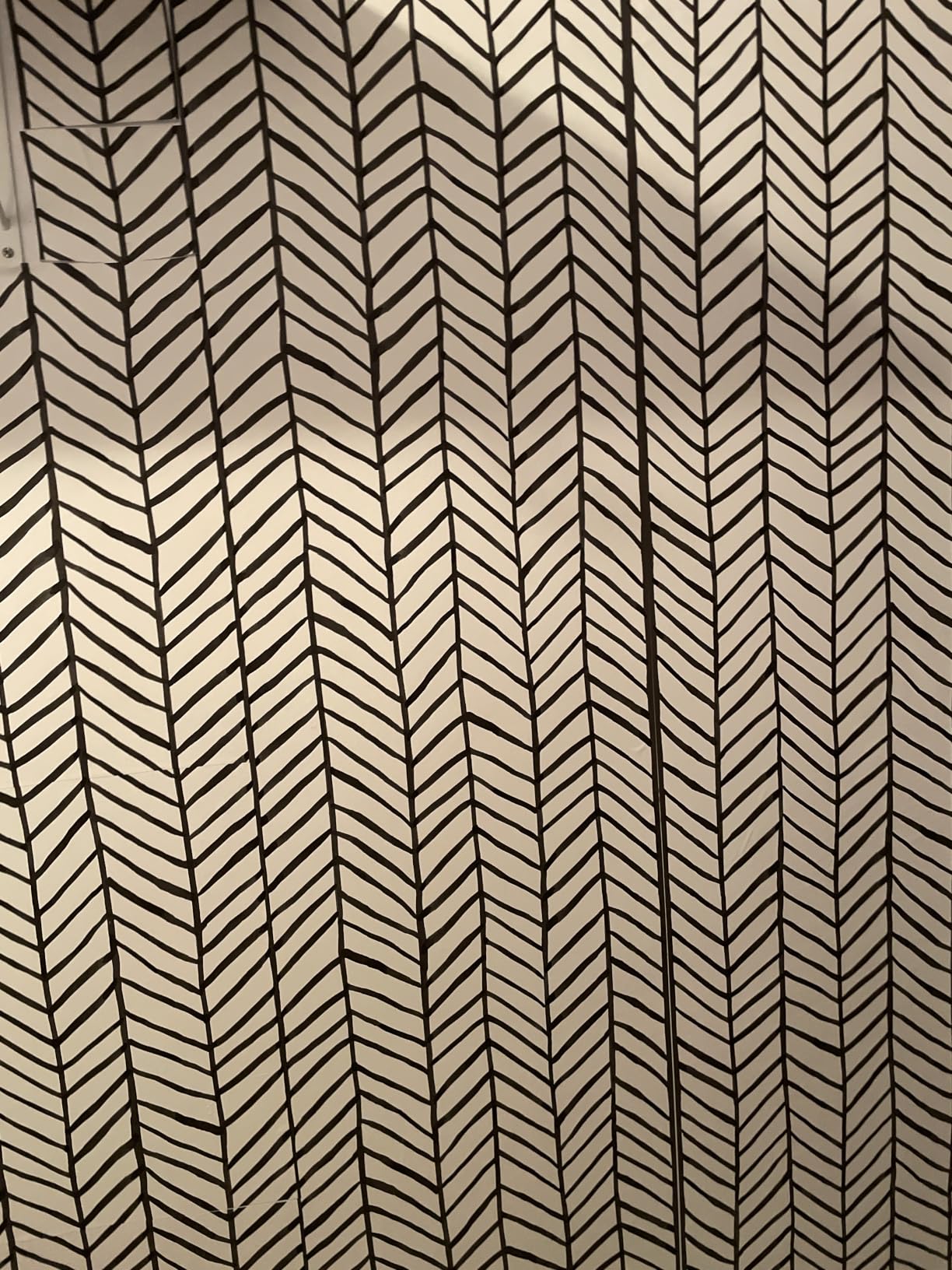 HAOKHOME Black and White Wallpaper Peel and Stick Stripe Herringbone Geometric Textured Self Adhesive Contact Paper Removable for Bathroom 17.7in x 9.8ft customer photo 2