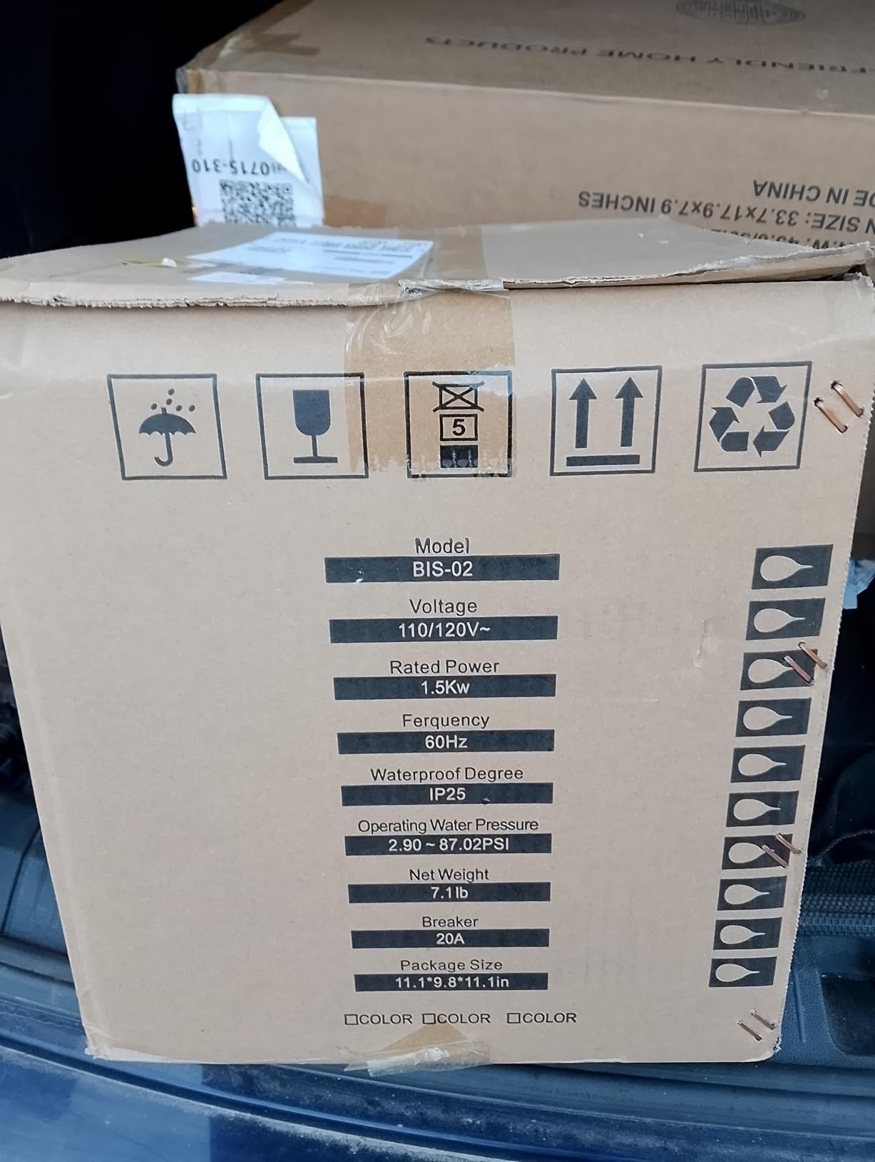 110V-120V 1440-1500W Small Under Sink Tank 2.5 Gallon Water Heater Hot Storage,Mini Instant Electric RV TR Trailer Kitchen Compact,Food Truck 2 PCs 16 Long 1/2FIP Stainless Steel Hose (BI-2.5) customer photo 2