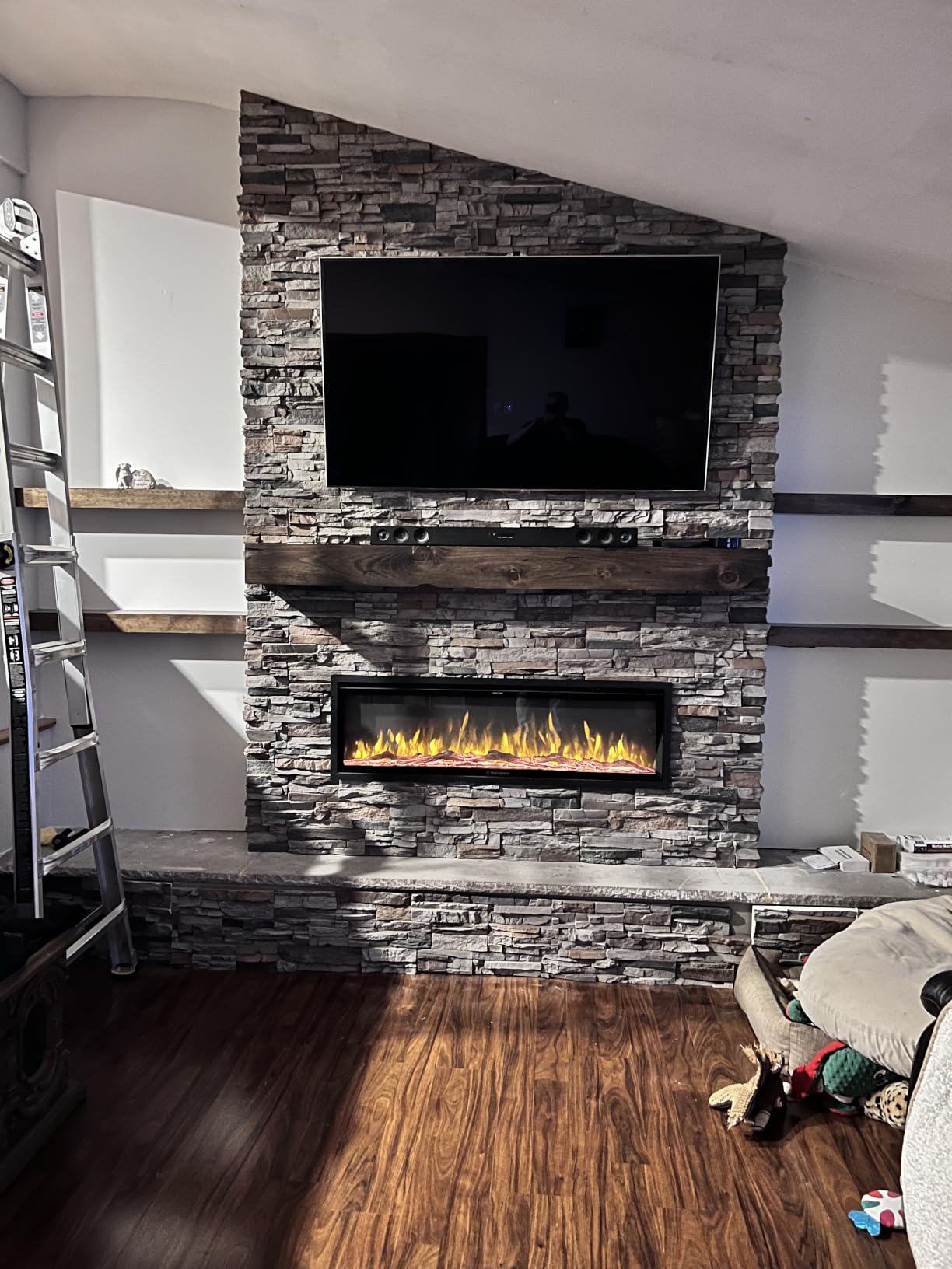 AZ Faux High-Density Polyurethane Faux Stone Wall Covering Panels for Interior and Exterior Decor | Stacked Stone Siding | Sedona | 48''L x 24''H x 2''D | 3-Panels | Cognac Brown customer photo 1