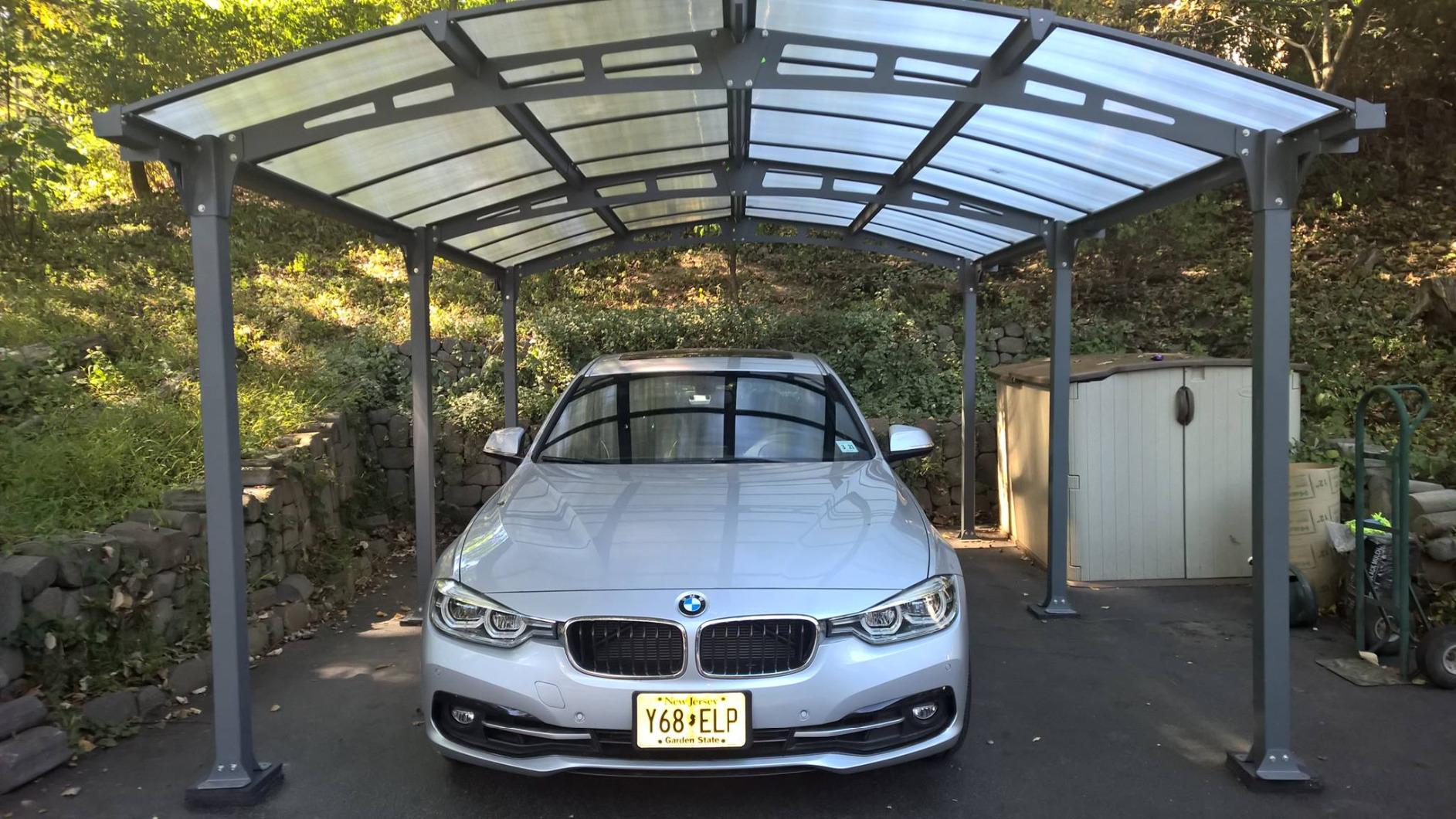 Palram - Canopia Arcadia 12' x 35' x 8' Metal Polycarbonate Carport, Gray | Durable Galvanized Steel Frame, UV Protected Roof Panels, Freestanding Canopy Awning DIY Kit Car, SUV, Truck, Boat Storage customer photo 1