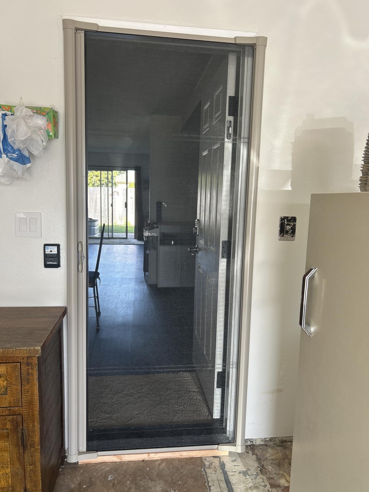 LARSON Brisa Double Sandstone Retractable Screen Door, French Door Screen with EZ-Glide Fits 78-in to 79-in Tall x 68-in to 72-in Wide Patio Doors customer photo 1