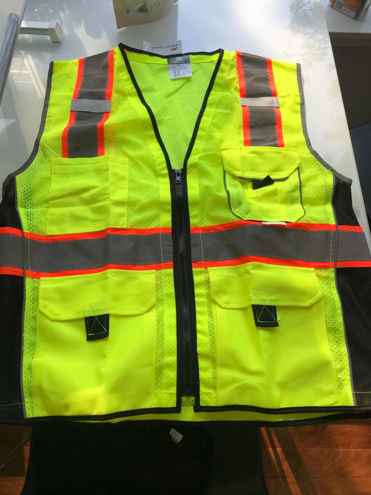 Dib Safety Heavy Duty Reflective Safety Vest with Pockets, Yellow Mesh XL | Made with 3M Reflective Tape, High Visibility Surveyor Vest with Pockets and Zipper for Men Women, ANSI Class 2 Compliant customer photo 1