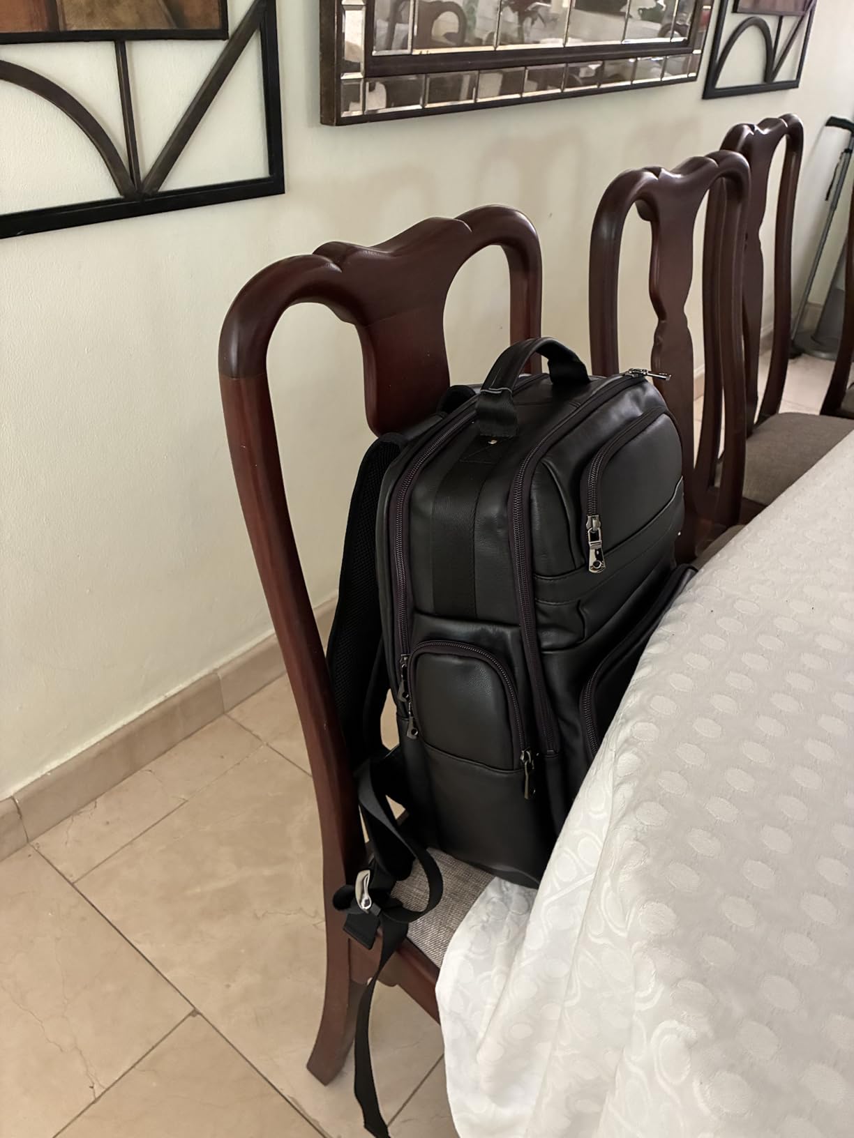TIDING Men's Vintage Leather Backpack 15.6 inch Laptop Bag Large Capacity Business Travel Hiking Shoulder Daypacks customer photo 1