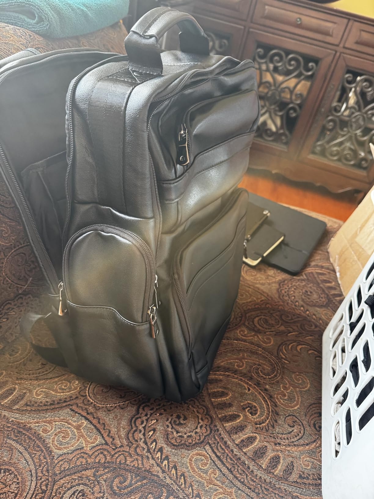 TIDING Men's Vintage Leather Backpack 15.6 inch Laptop Bag Large Capacity Business Travel Hiking Shoulder Daypacks customer photo 2