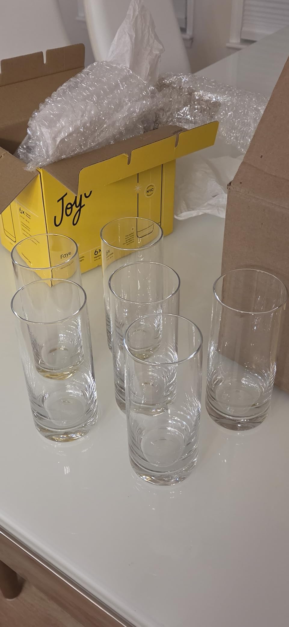 JoyJolt Faye 13oz Highball Glasses, 6pc Tall Glass Sets. Lead-Free Crystal Drinking Glasses. Water Glasses, Mojito Glass Cups, Tom Collins Bar Glassware customer photo 1