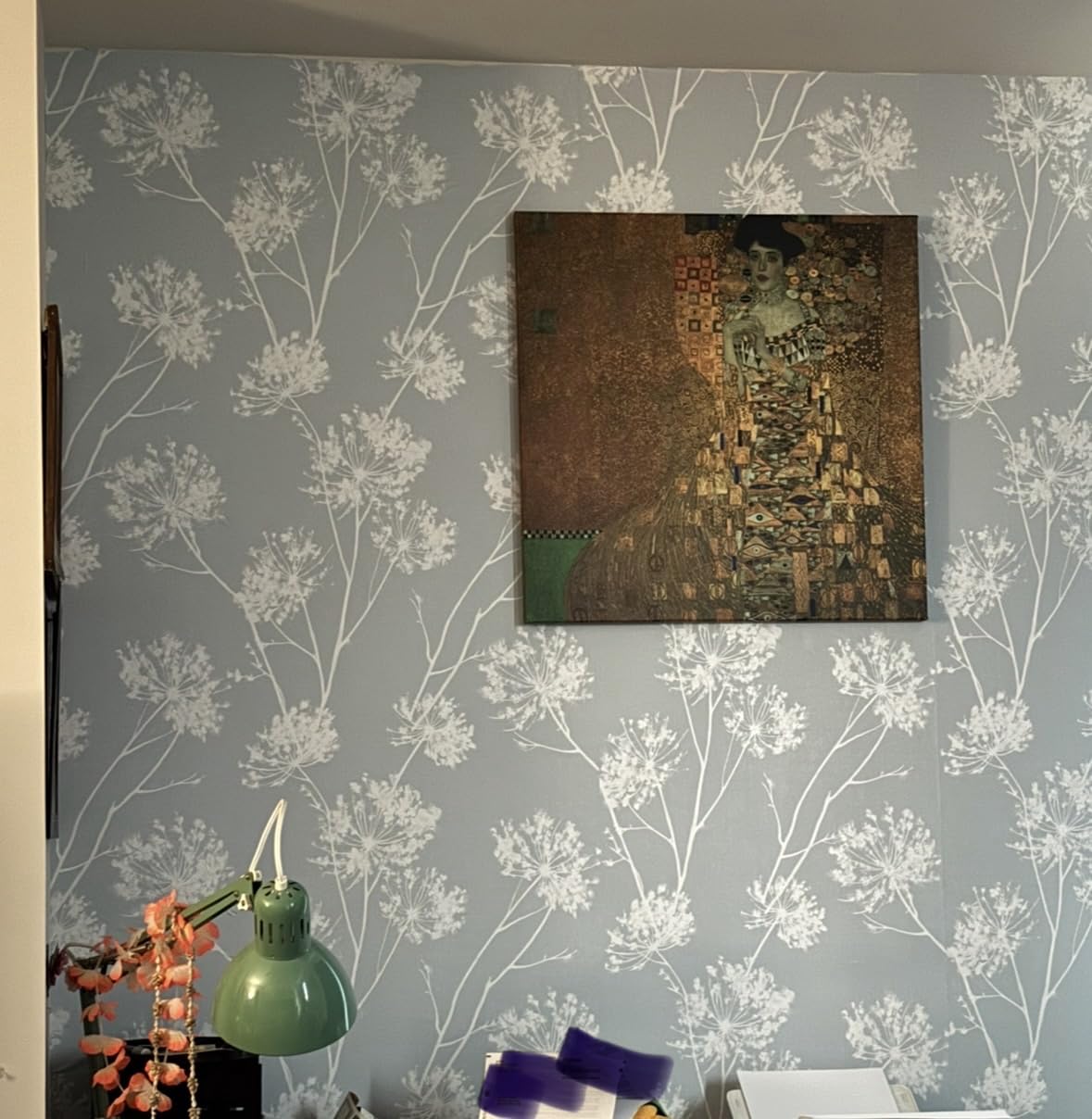 NextWall One O'Clocks Botanical Peel and Stick Wallpaper (Charcoal) customer photo 1