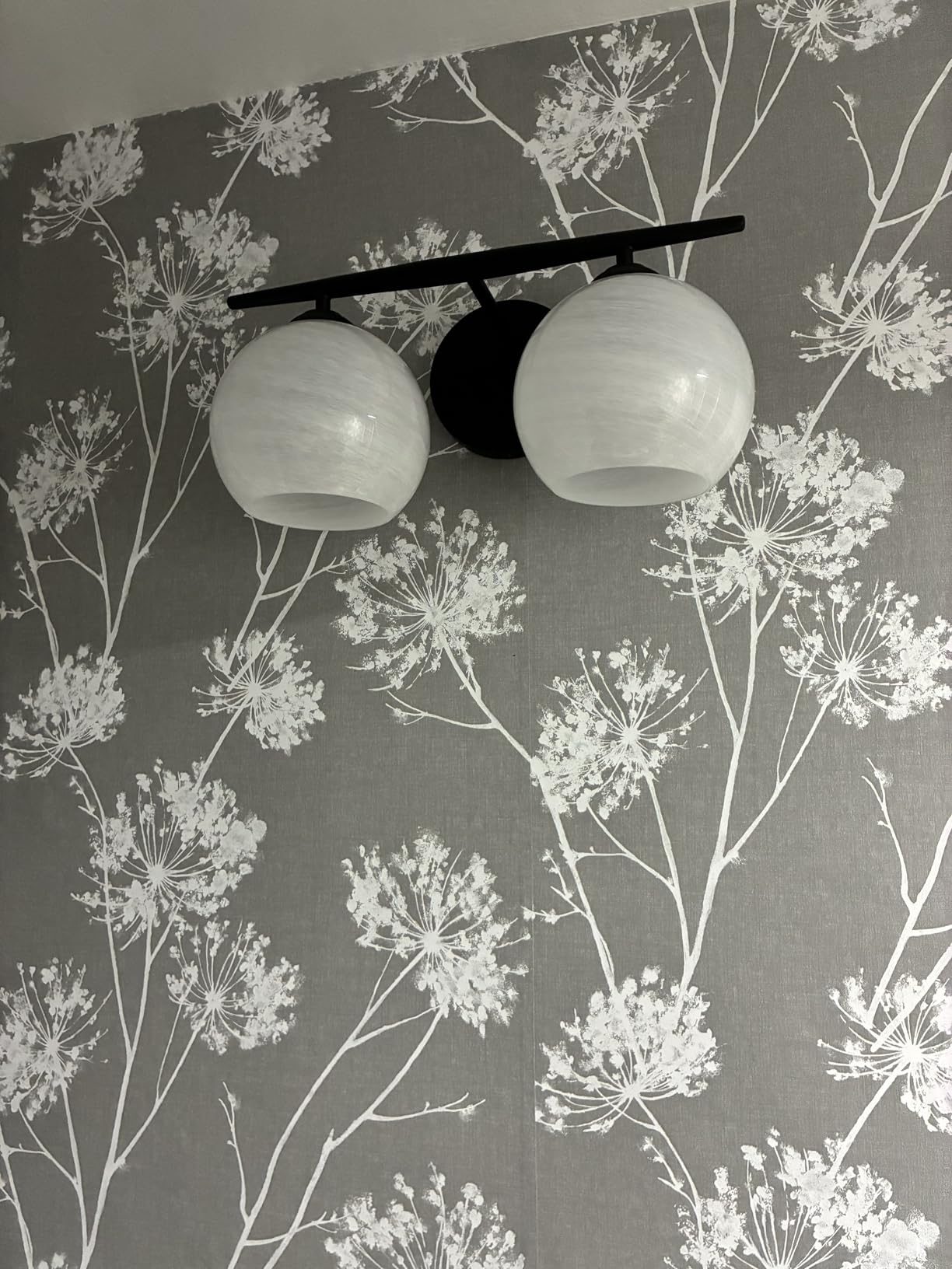 NextWall One O'Clocks Botanical Peel and Stick Wallpaper (Charcoal) customer photo 2