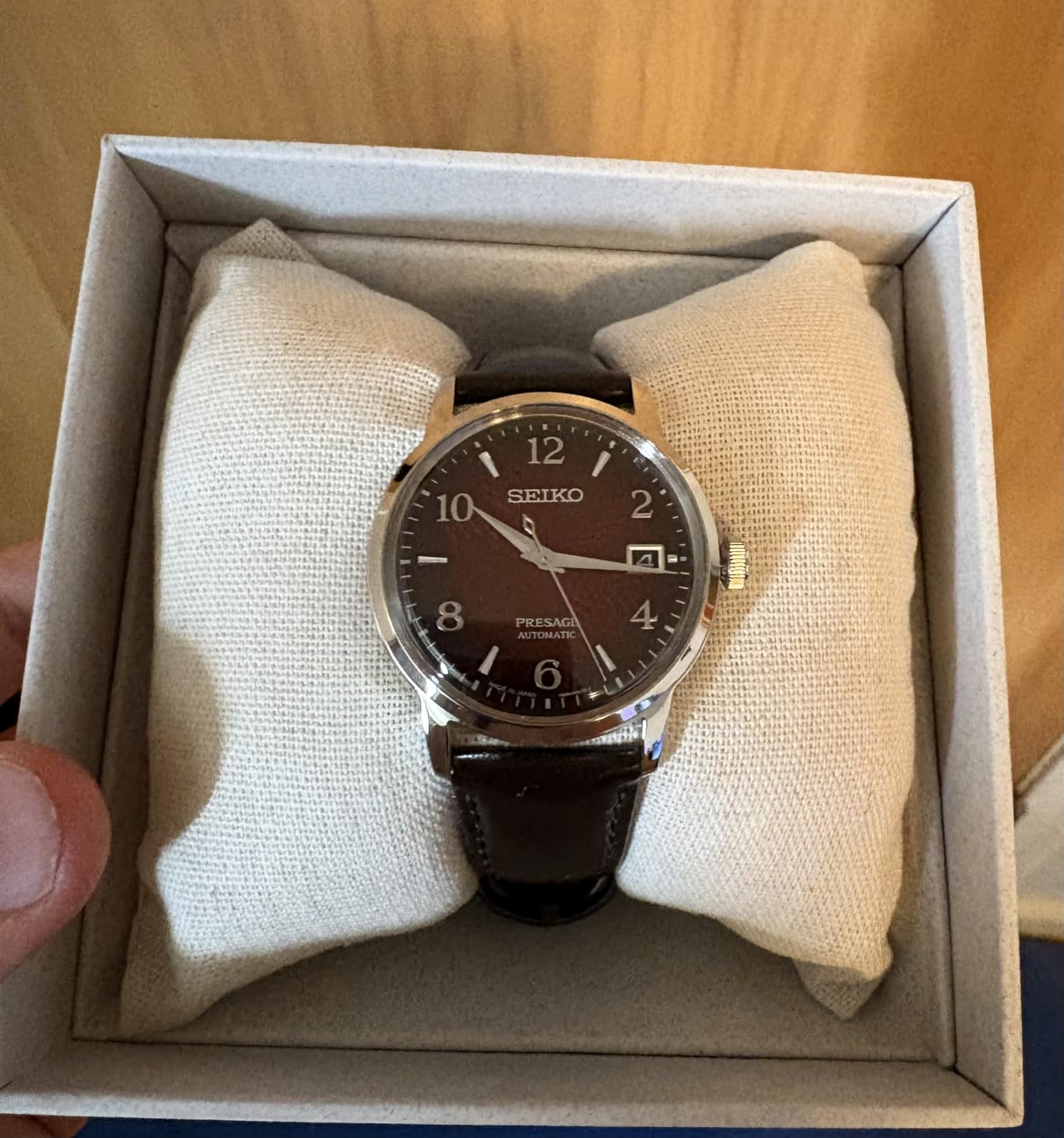 Automatic Watch for Men - Presage Cocktail Time - Patterned with Golden Numerals and Date Calendar, 50m Water-Resistant customer photo 2