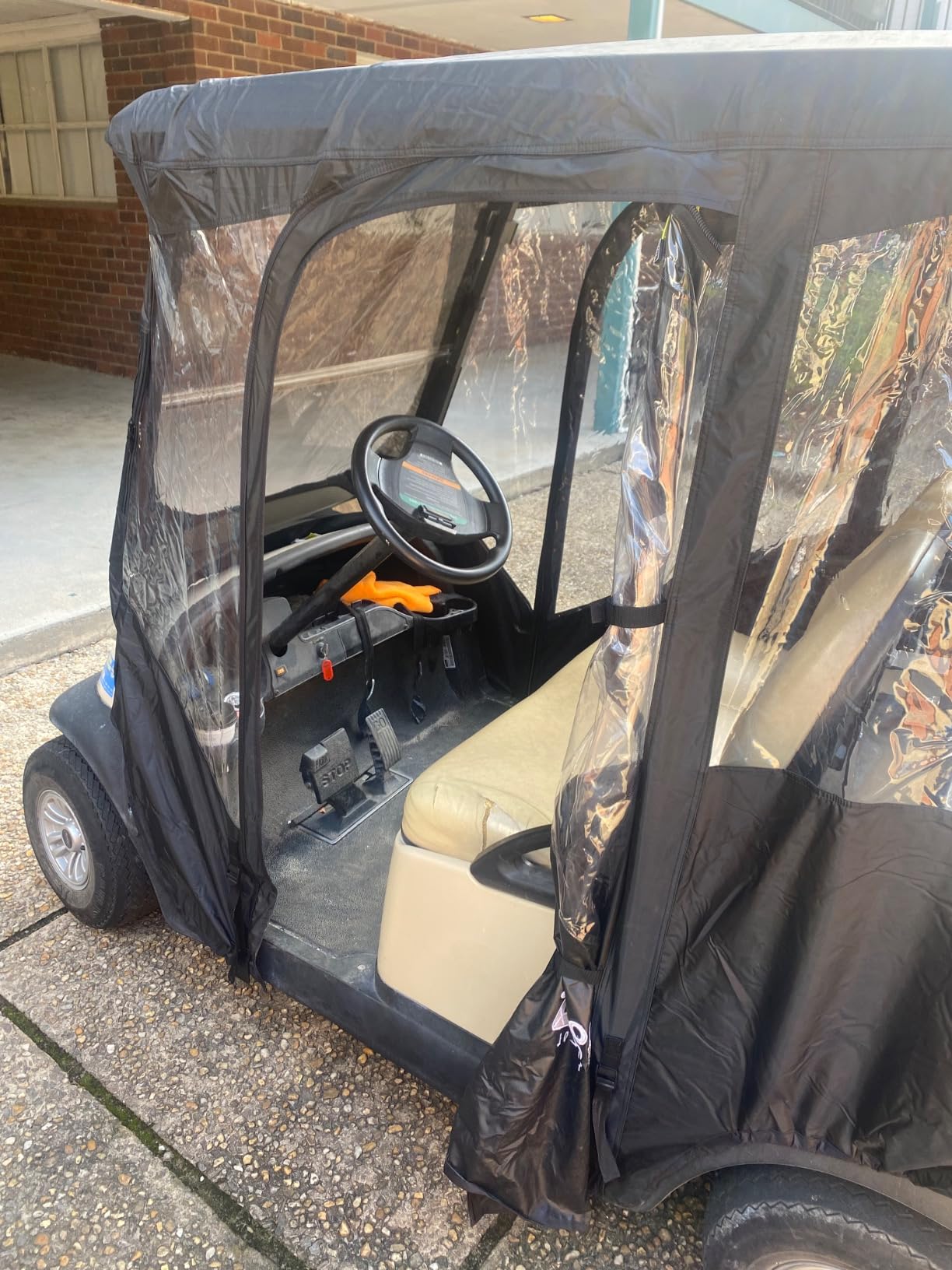 10L0L Golf Cart Enclosure for 4 Passengers Club Car Precedent - 57'' Roof Fit, Waterproof Transparent Driving Cover with Security Side Mirror Openings, Black - Fits 4 Seater customer photo 1
