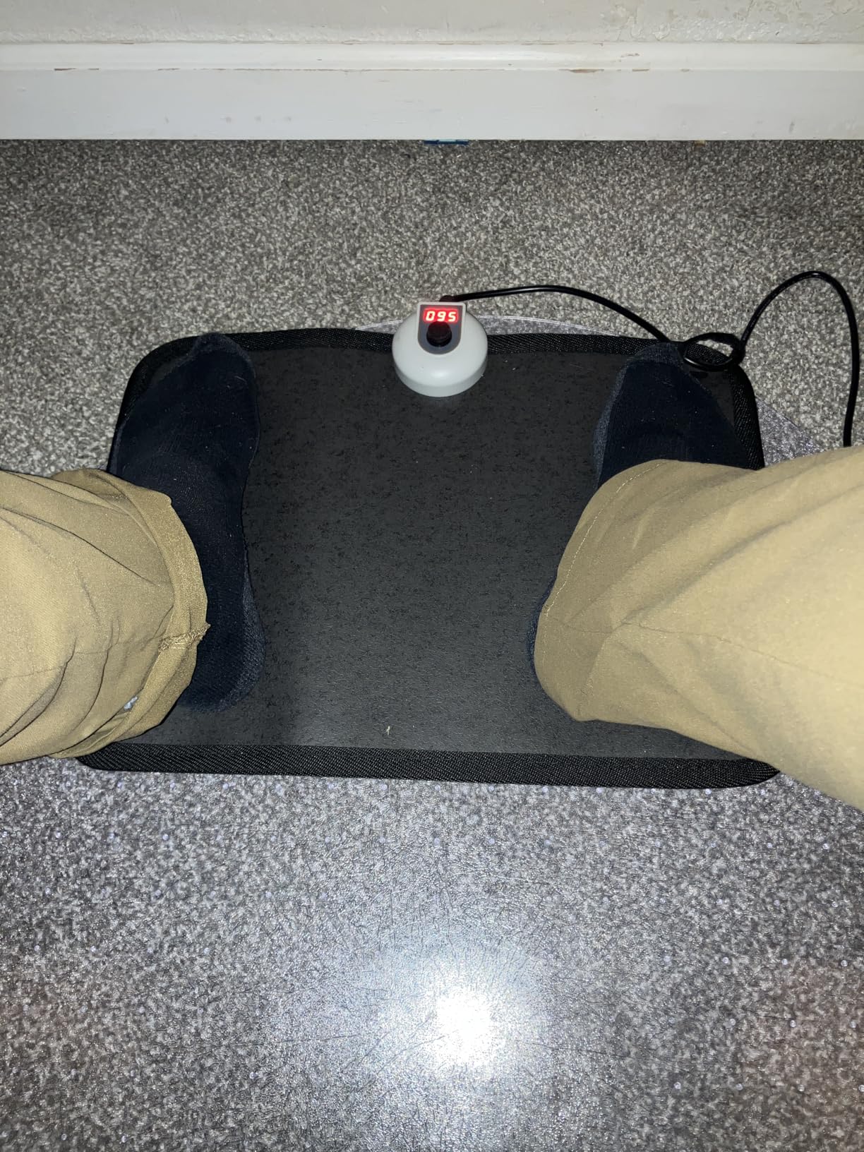Electric Heated Floor Mats Under Desk, Heated Foot Warmer - 110v Toes Warming Heater for Office and Home (Stone Grain) customer photo 1
