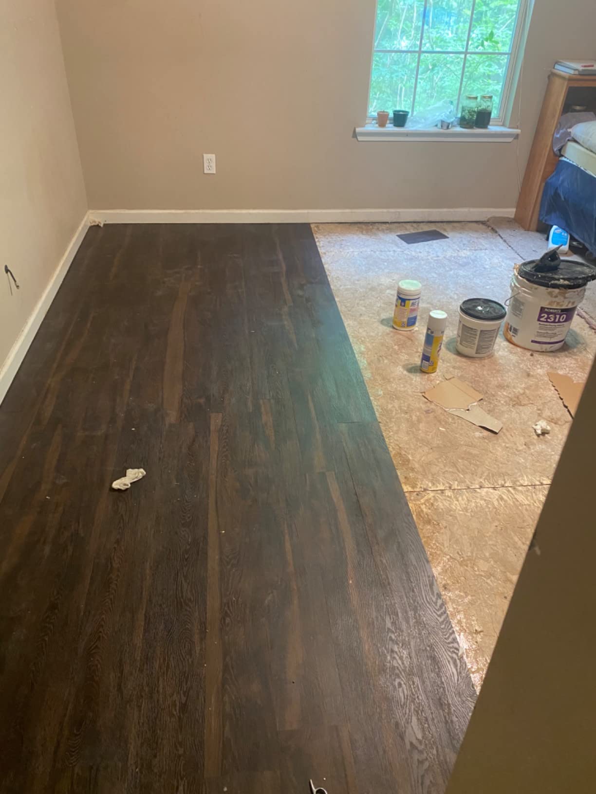 MSI Hampstead 6 in. x 48 in. Glue Down Luxury Vinyl Plank Flooring - Boardwalk Gray | Dark Gray Wood Look, 2MM Thick, 12MIL Wear Layer, 36 Sq. Ft. customer photo 2