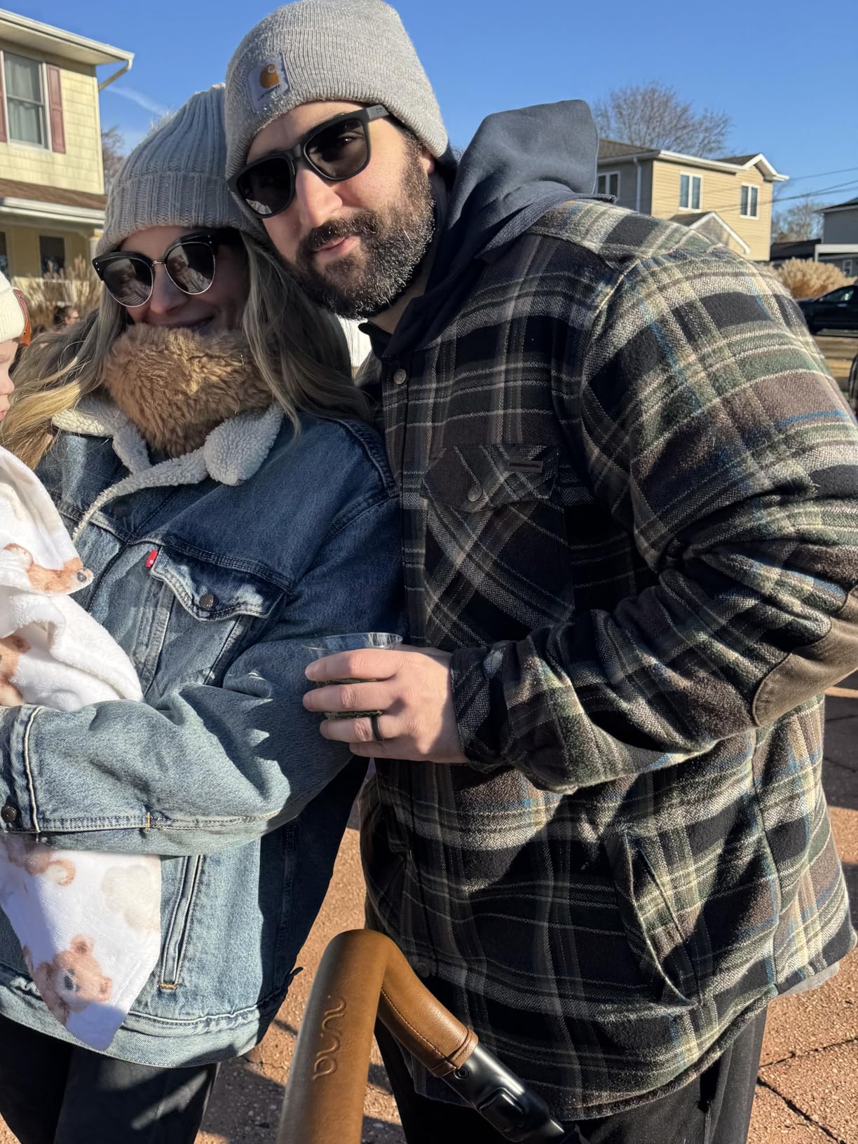 Mens Hooded Shirt Jacket Plaid Flannel Berber Lined Polyfill Insulated Shacket customer photo 1