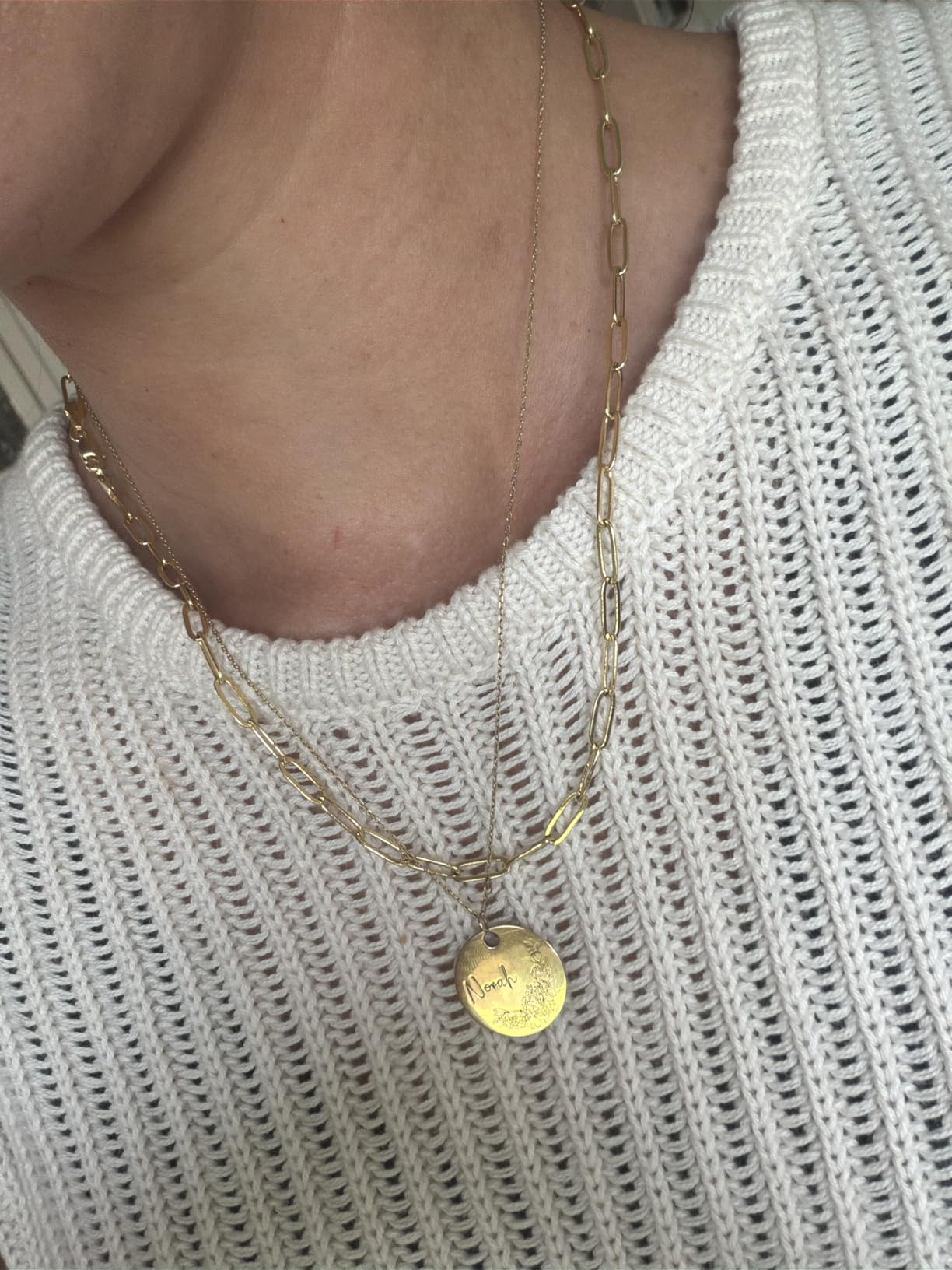 PAVOI 14K Gold Plated Curb Paperclip Box Sphere Bead Snake Herringbone and Figaro Chain Adjustable Necklace customer photo 1