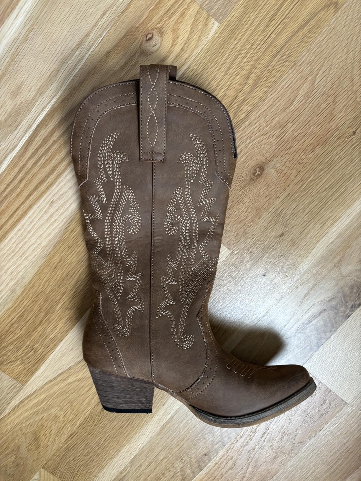 Rollda Cowboy Boots for Women, Cowgirl Boots, Comfortable Western Boots with Pointed Toe Stitched Embroidery for Country Concert Dancing Wedding Traveling Daily Outfits customer photo 1