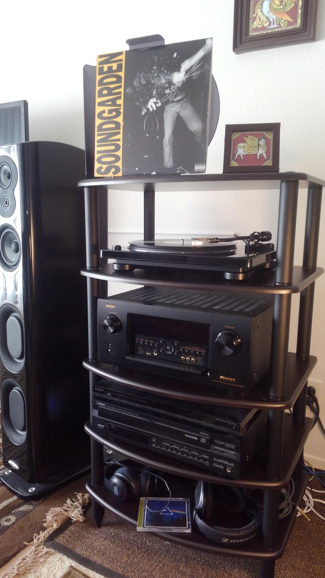 Pangea Audio Vulcan Five Shelf Audio Rack, Media Stand, and Components Cabinet 5 Shelf Carbon customer photo 1