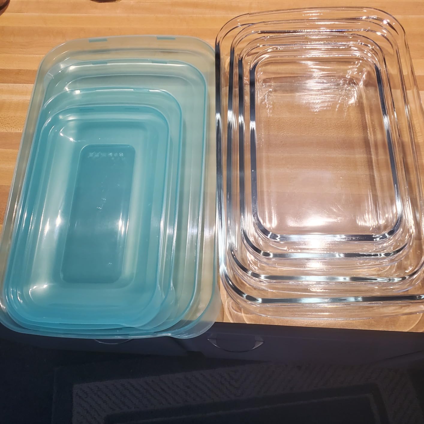 KOMUEE 8 Pieces Glass Baking Dish with Lids Rectangular Glass Baking Pan Bakeware Set with Lids, Baking Pans for Lasagna, Leftovers, Cooking customer photo 2