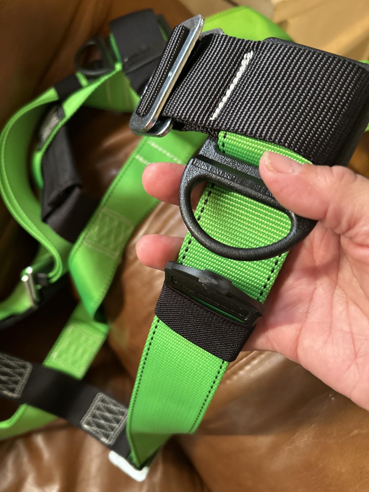 AFP Universal Full-Body Fall Protection Safety Harness with Dorsal D-Ring and Mating Buckle Legs | Roofer, Construction, Scaffolding PPE | High-Visibility Green [OSHA/ANSI Compliant] customer photo 2