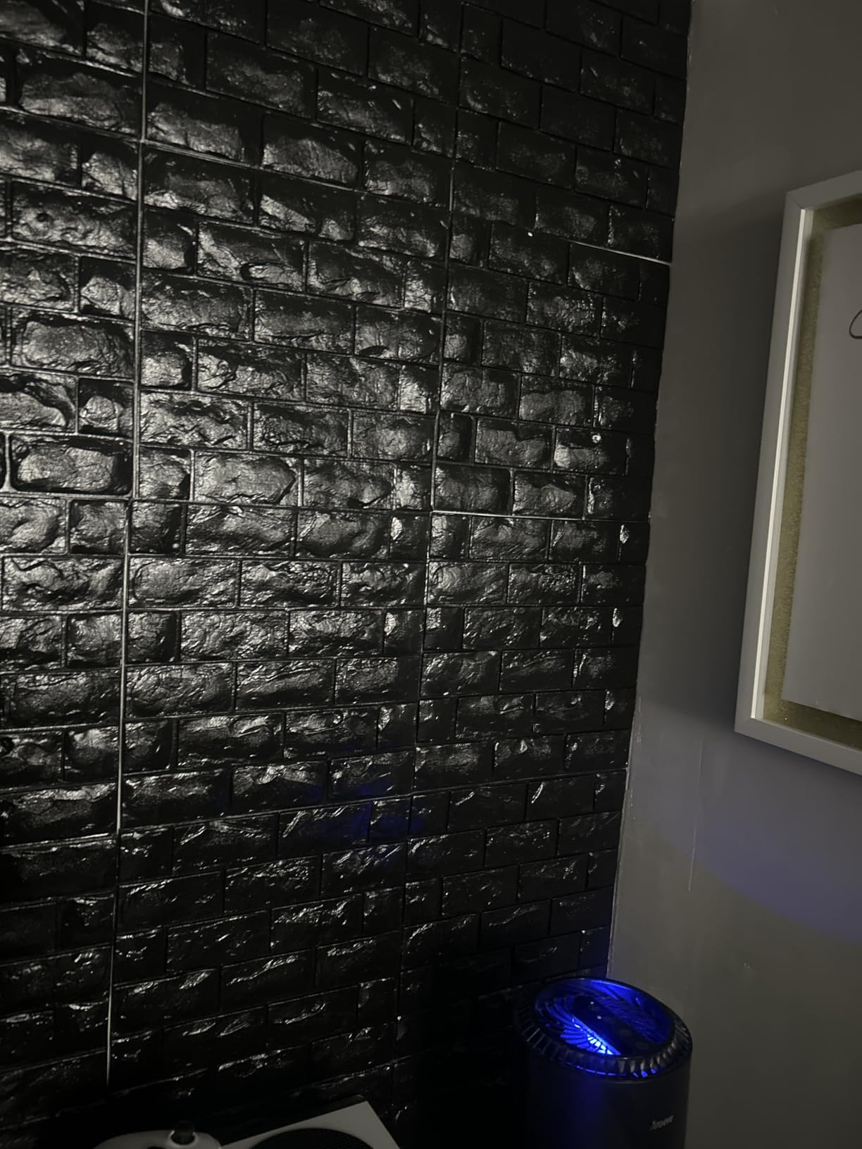 30 Pcs 3D Wall Panels, White Brick Printable 3D Wallpaper Stick and Peel, Self Adhesive Waterproof Foam Faux Brick Paneling for Bedroom, Bathroom, Kitchen, Fireplace (29.06 sq feet Coverage) customer photo 2