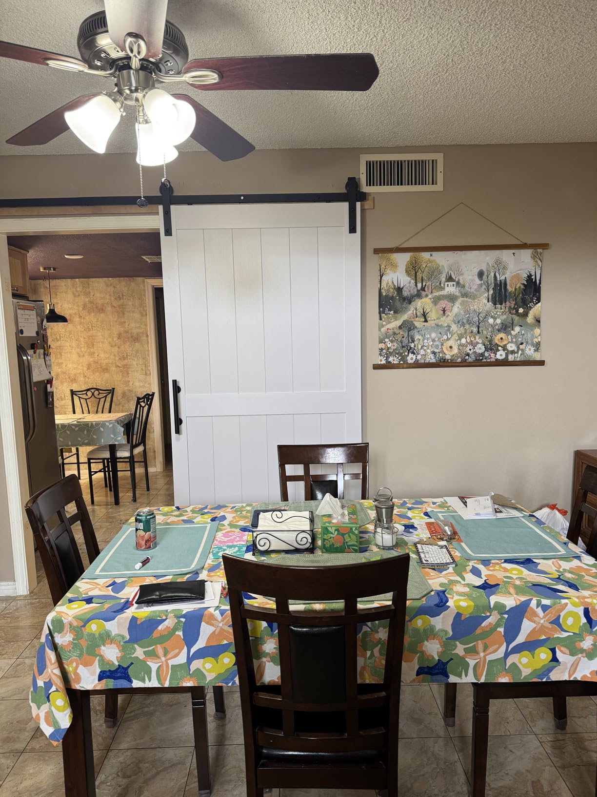 36''x84'' Sliding Barn Door with 6.6 Ft Barn Door Hardware Kit, Fits 32-34''W Openings, Pre-Drilled Holes Easy Assembly-Waterproof PVC Surface, H-Frame, White customer photo 1