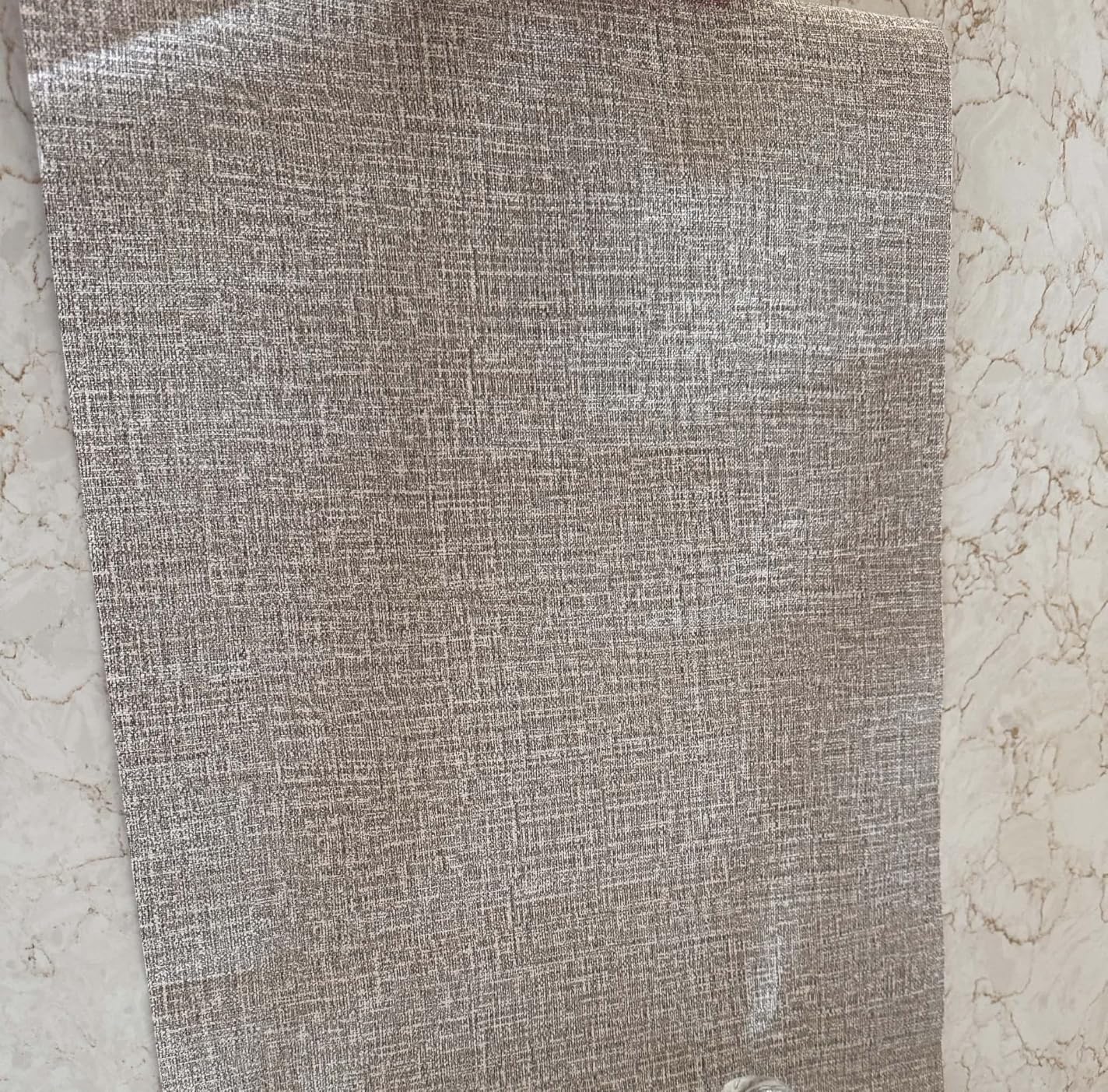 WADILE Grasscloth Peel and Stick Wallpaper 15.7in x 78.7in, Textured Contact Paper for Cabinets, Faux Linen Wall Paper Pull and Stick, Fabric Vinyl Wallpaper Self Adhesive Light Gray customer photo 1