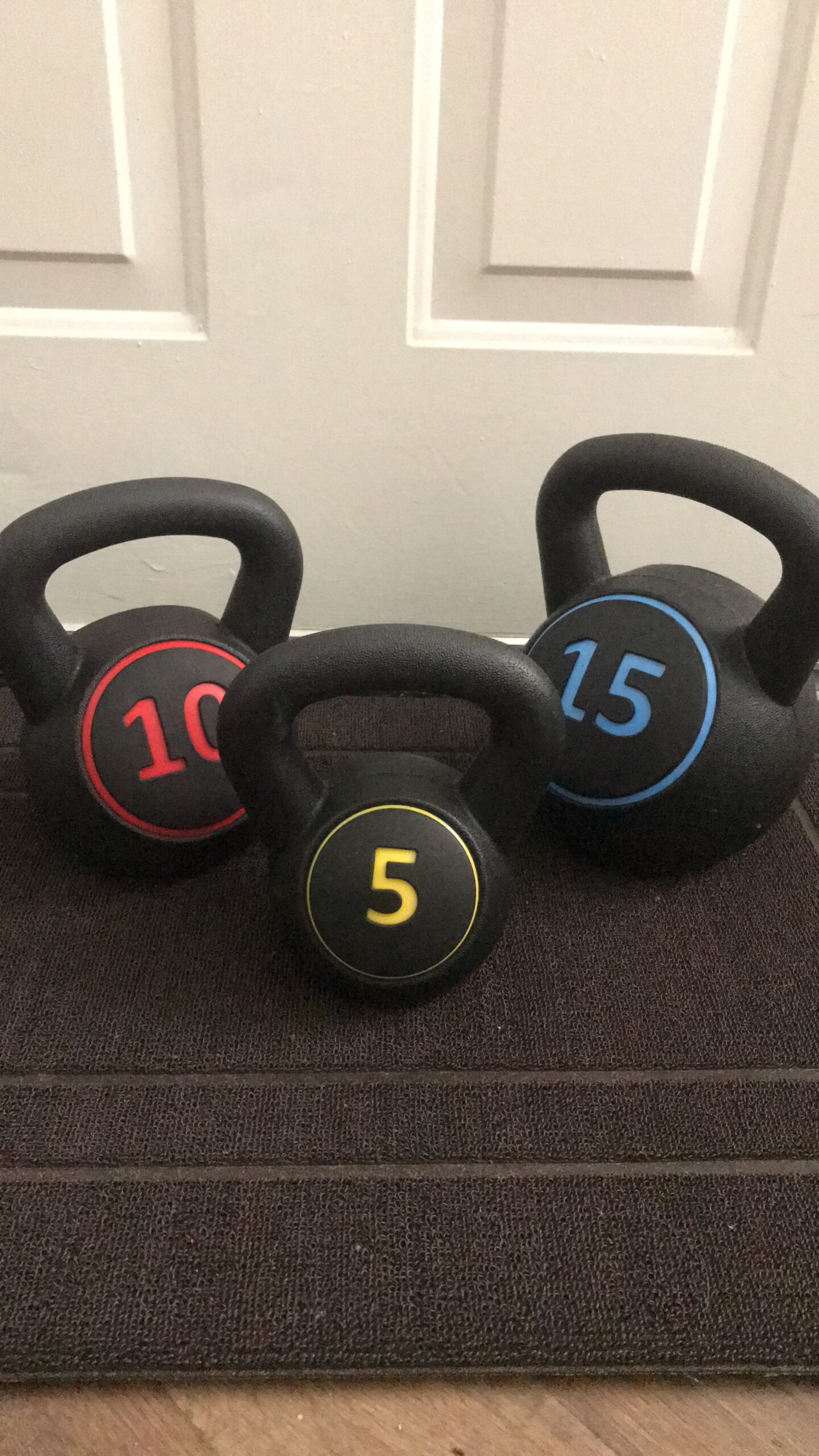 BalanceFrom Vinyl Kettlebell Set, 30/45/50/75 Pound Options - Cement-Filled Strength Training Weights with Ergonomic Grip and Color Coding customer photo 2