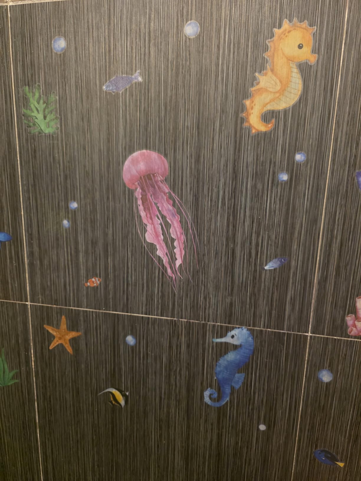 4 Sheets Ocean Fish Wall Decals Stickers Sea Wall Decal Stickers Removable Sea Life Marine Animal Sticker Underwater Ocean Creatures Decor for Kids Girls Boy Nursery Bedroom Bathroom customer photo 2