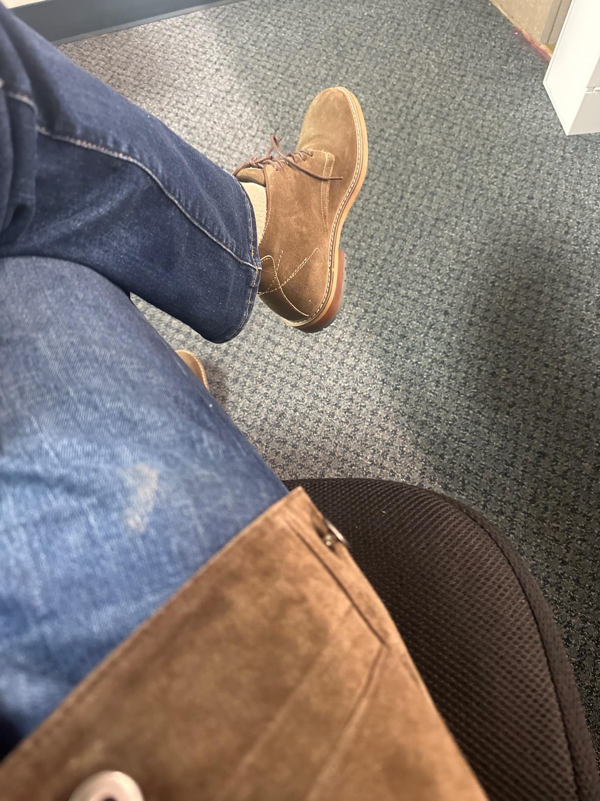 FLAVOR Men's Suede Leather Jacket Trucker Coat customer photo 2