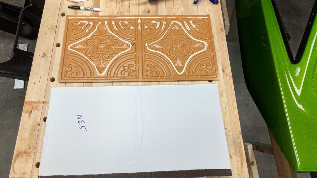 205 Wrought Iron PVC Ceiling Tiles 2x2 ft Glue-Up Panels, Class A Fire-Rated, Lightweight Decorative Ceiling & Wall Tiles, Covers / 40 sq.ft, Silver, 10-Pack customer photo 2
