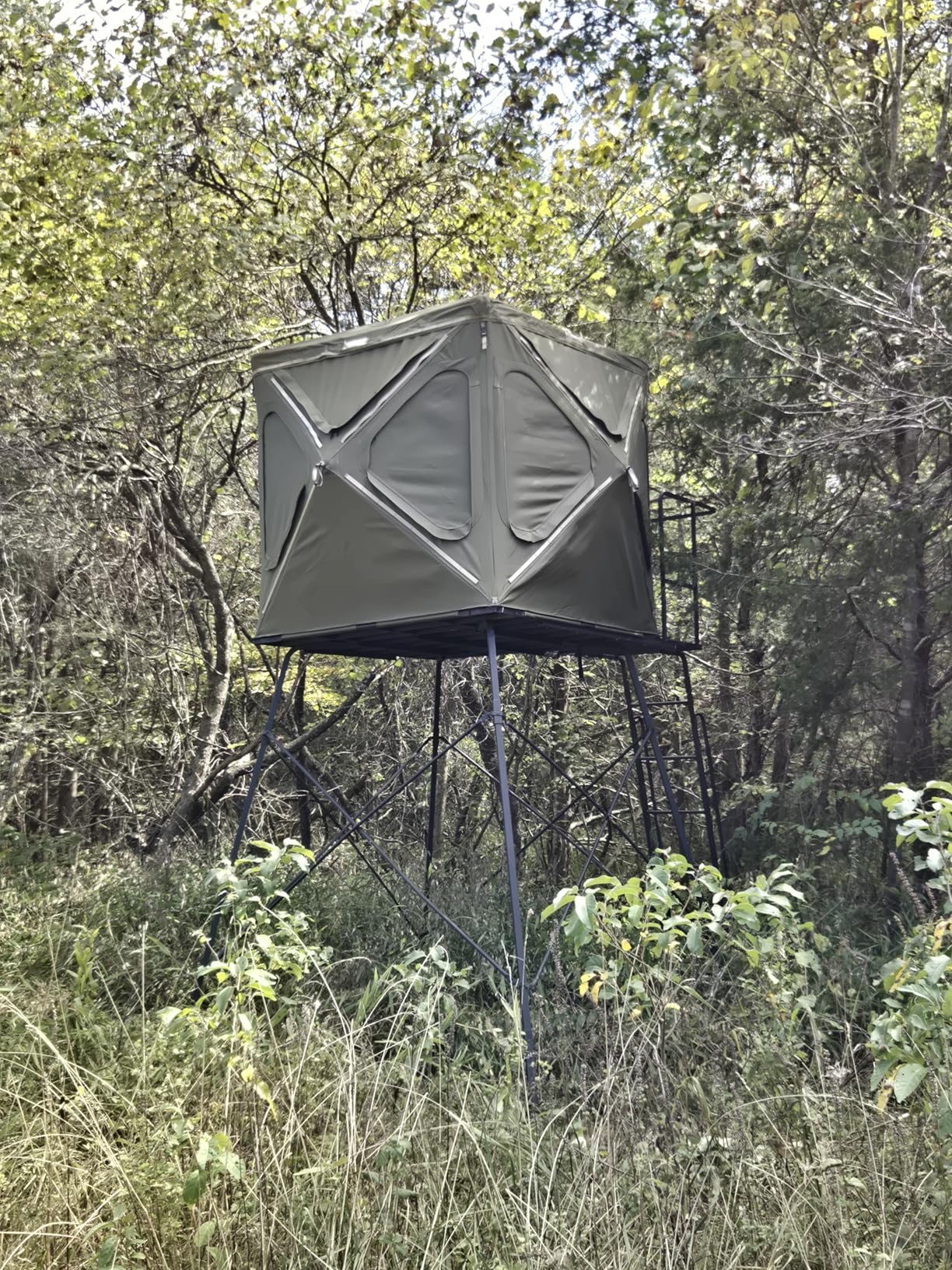 CAGE Permanent Hub Blind R30 Hunting Blind, Tower, Floormat, Shooting Rail and Blaze Orange Safety Cap, Each Sold Separately customer photo 2