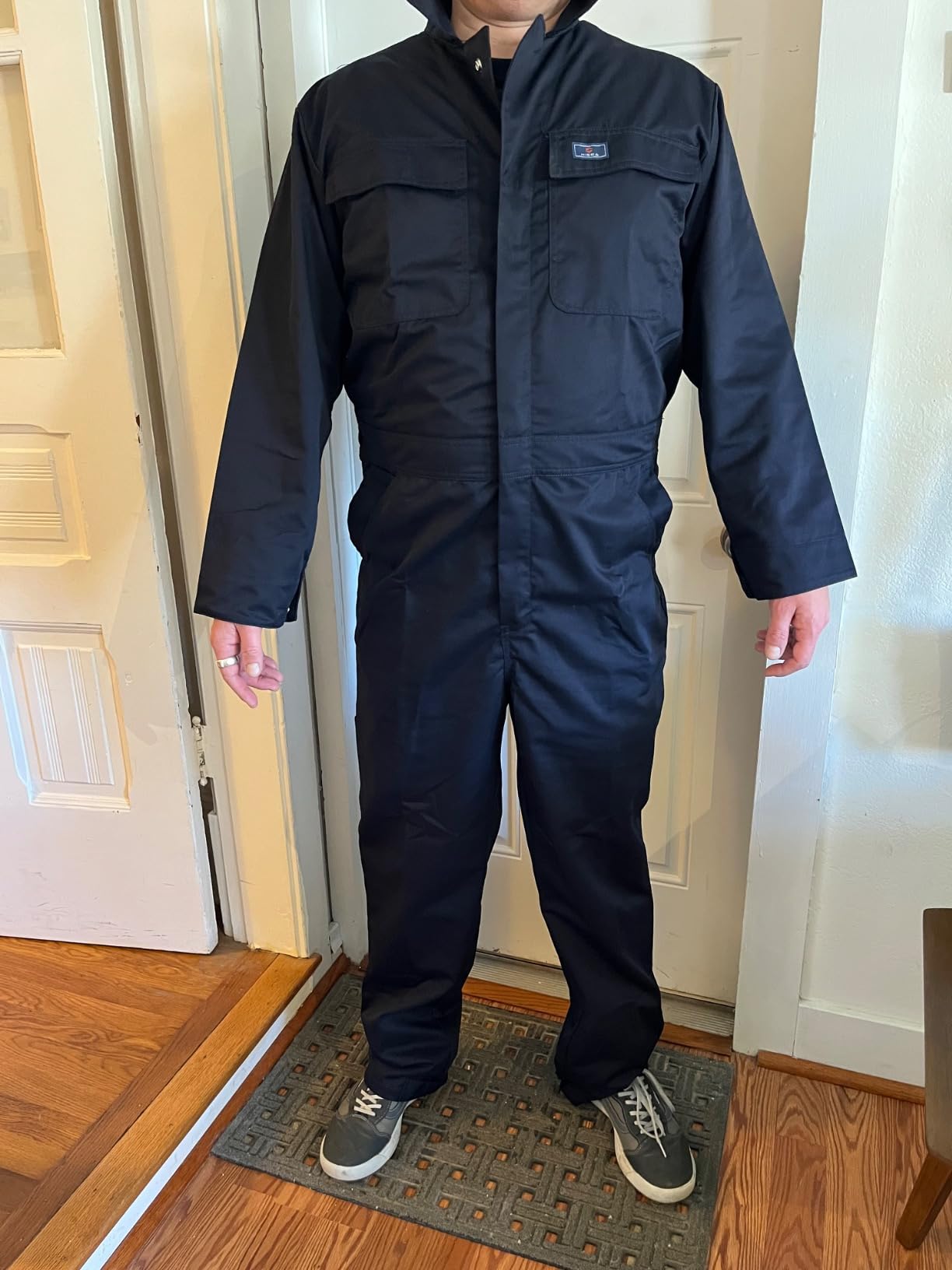 HISEA Men's Long Sleeve Coverall, Twill Mechanic Work Jumpsuit with Pockets | Stain and Wrinkle Resistant, Lightweight, Industrial Uniform Fit, Utility Work Wear customer photo 1