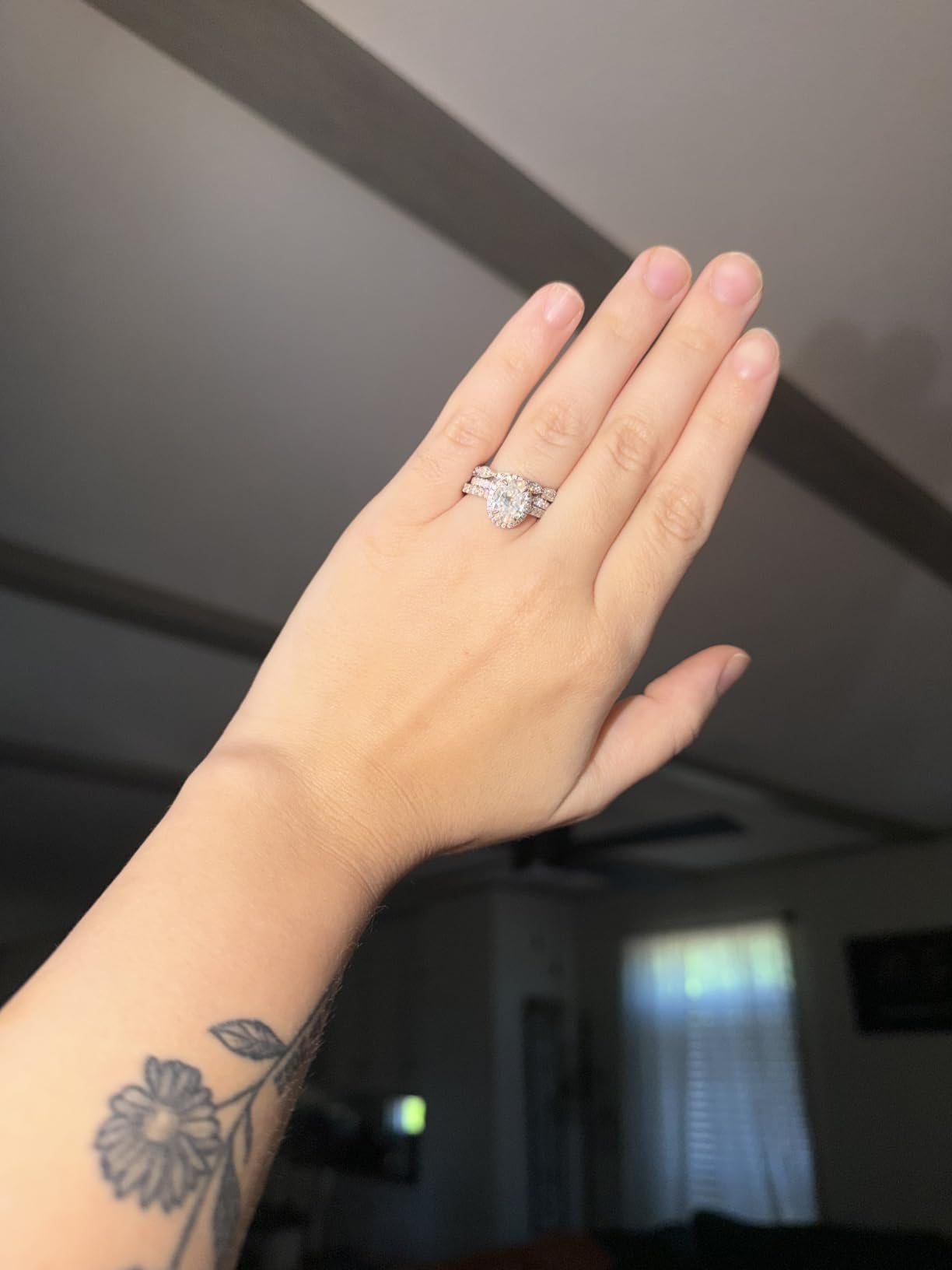 IMOLOVE Moissanite Wedding Band Wedding Rings for Women 925 Sterling Silver Rings with 18K White Gold Plated Eternity Stackable Engagement Ring Anniversary Band Size 3-12 customer photo 2