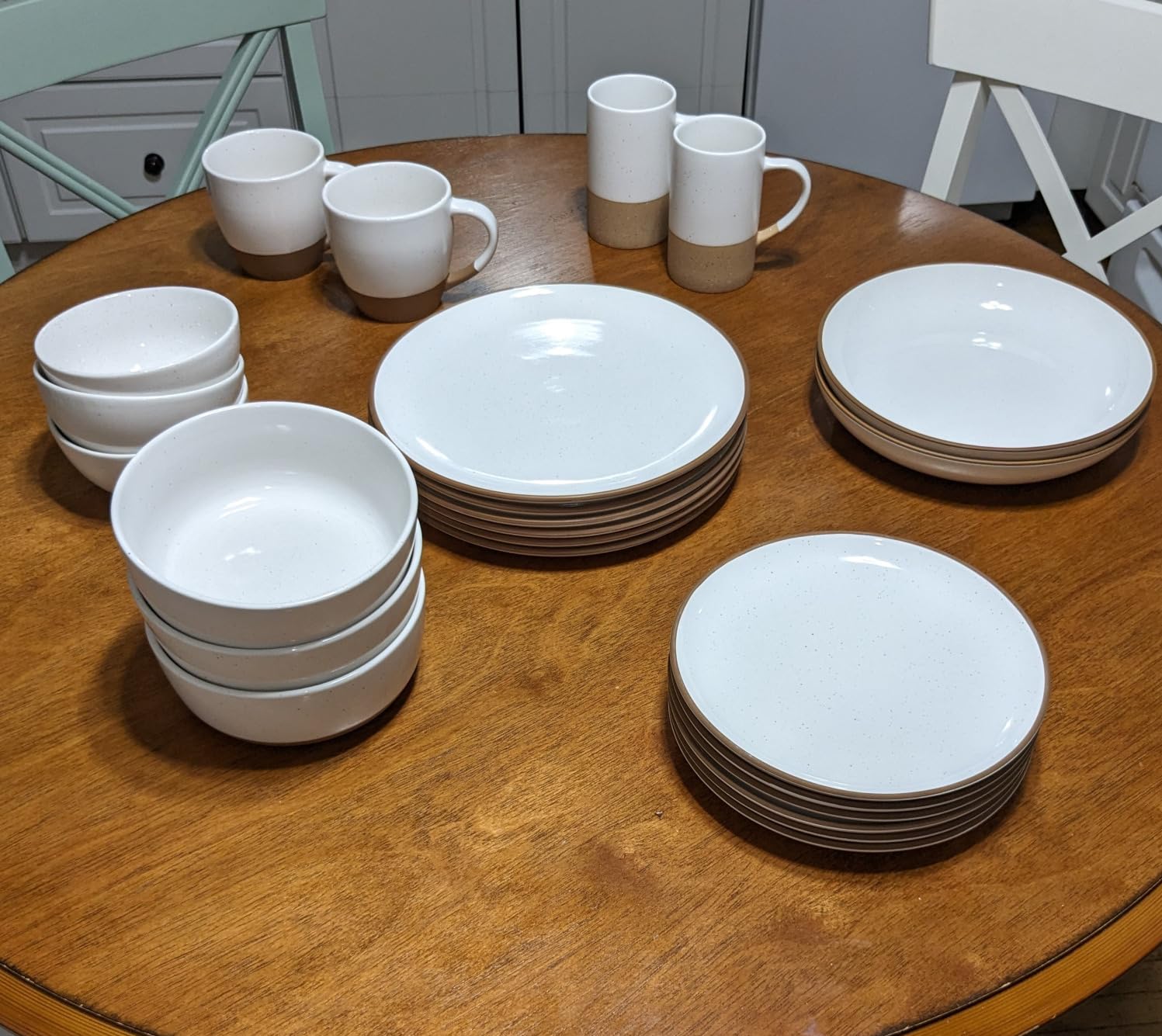 Mora Ceramic Large Latte Mug Set of 4, 16oz - Microwavable, Porcelain Coffee Cups With Big Handle - Modern, Boho, Unique Style For Any Kitchen. Microwave Safe Stoneware - Assorted Neutrals customer photo 2