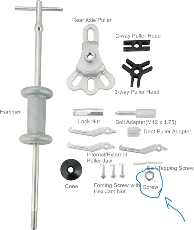 DASBET 17PCS Slide Hammer Puller Set | 2/3 Jaw Sliding Hammer Bearing Puller Kit Dent Hub Gear Puller Remover Set, 9-Way Internal External Puller Hub Puller customer photo 1